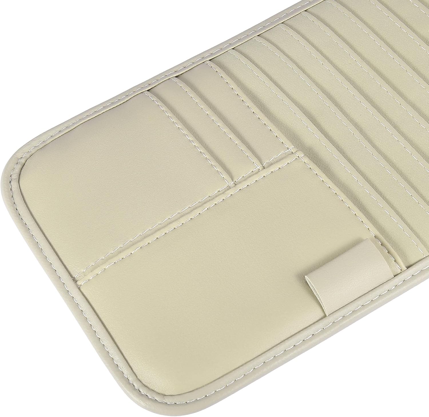X AUTOHAUX PU Car CD Visor Storage Case Vehicle Sun Visor Organizer with 10 DVD Storage Sleeves Beige : Automotive