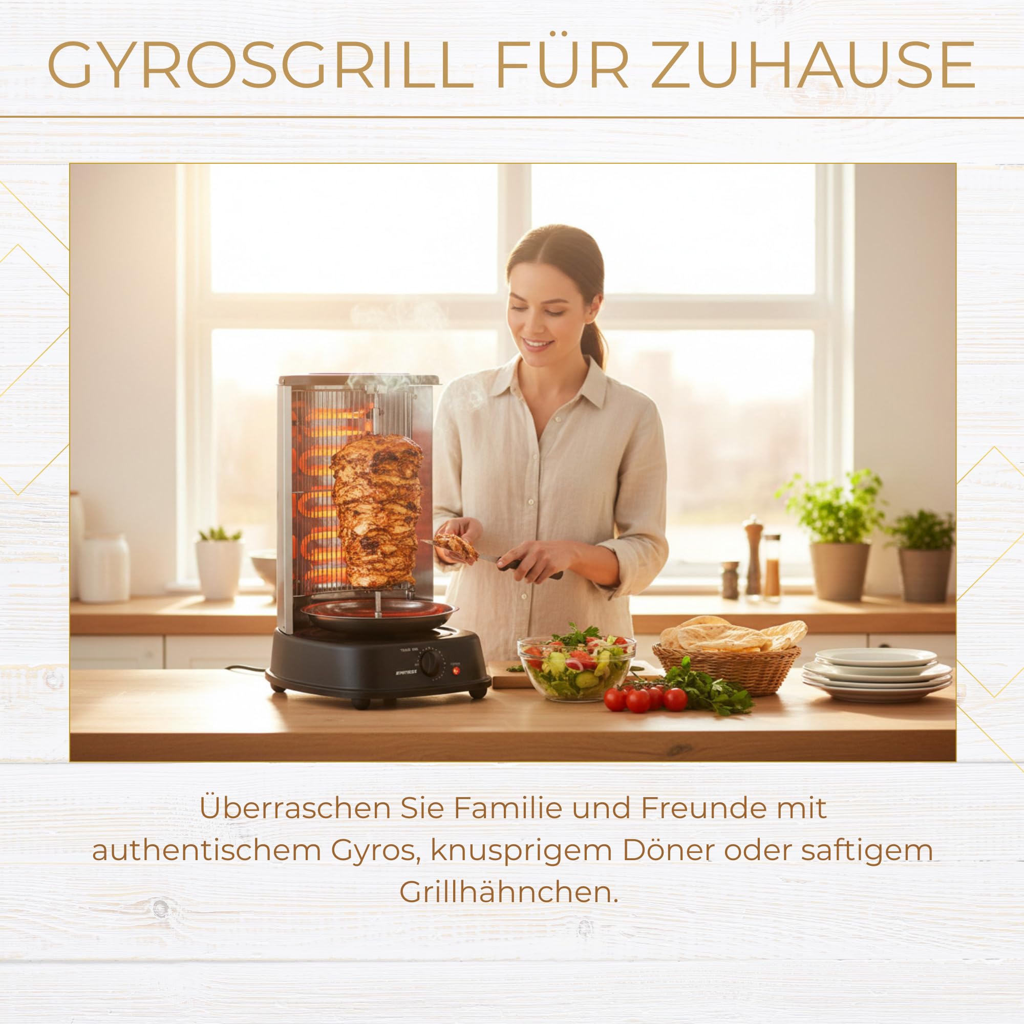 Syntrox Germany Chef Grill RO-2000W-21 L BSS Dönergrill Gyrosgrill Hähnchengrill