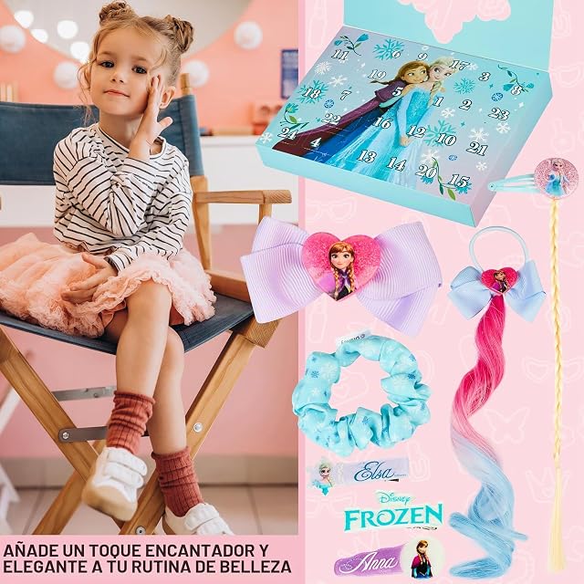 Foto 2 de 6 de Get Trend Disney Frozen Calendario de Adviento 2026 Accesorios Pelo Niña y Joyería, Coleteros, Pinzas