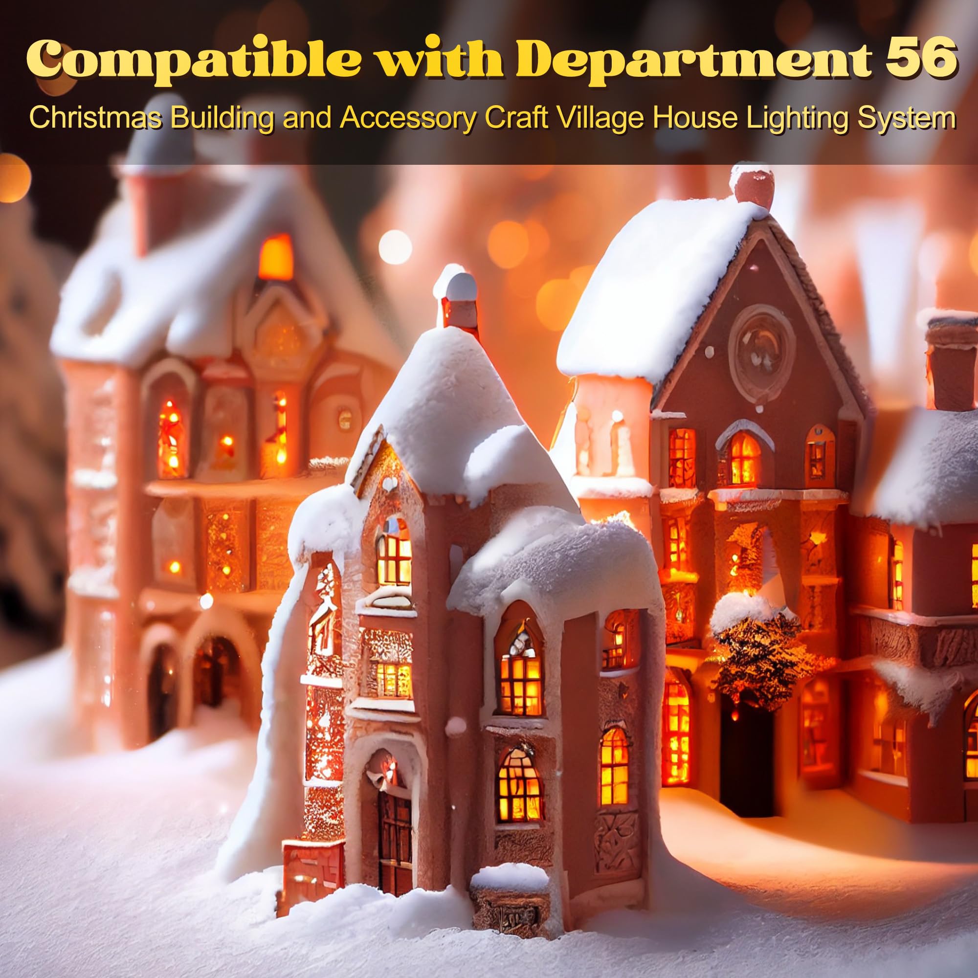 Meonum 6PCS Christmas Village Light Compatible with Department 56