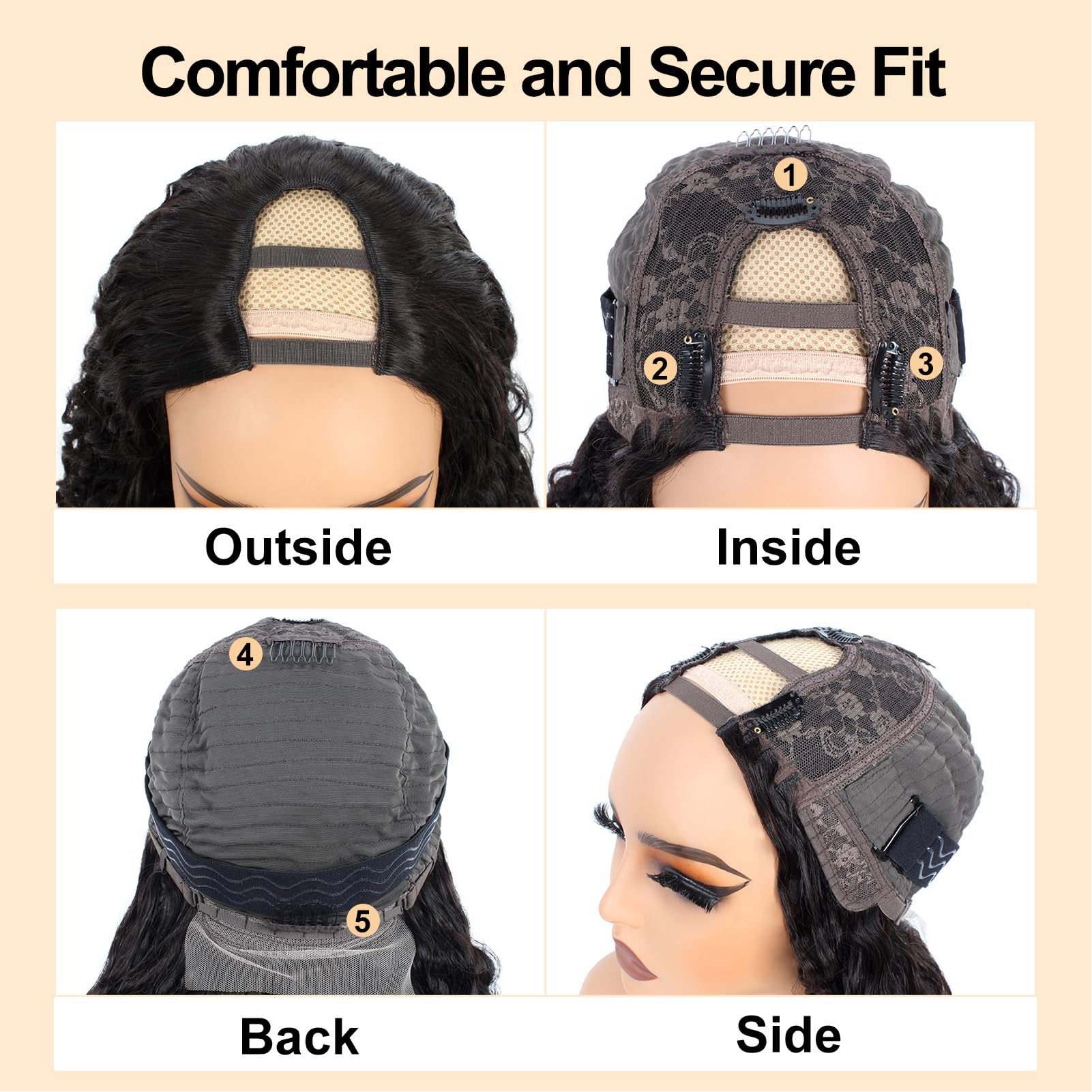 Synthetic Lace Front Half Wig, 18\
