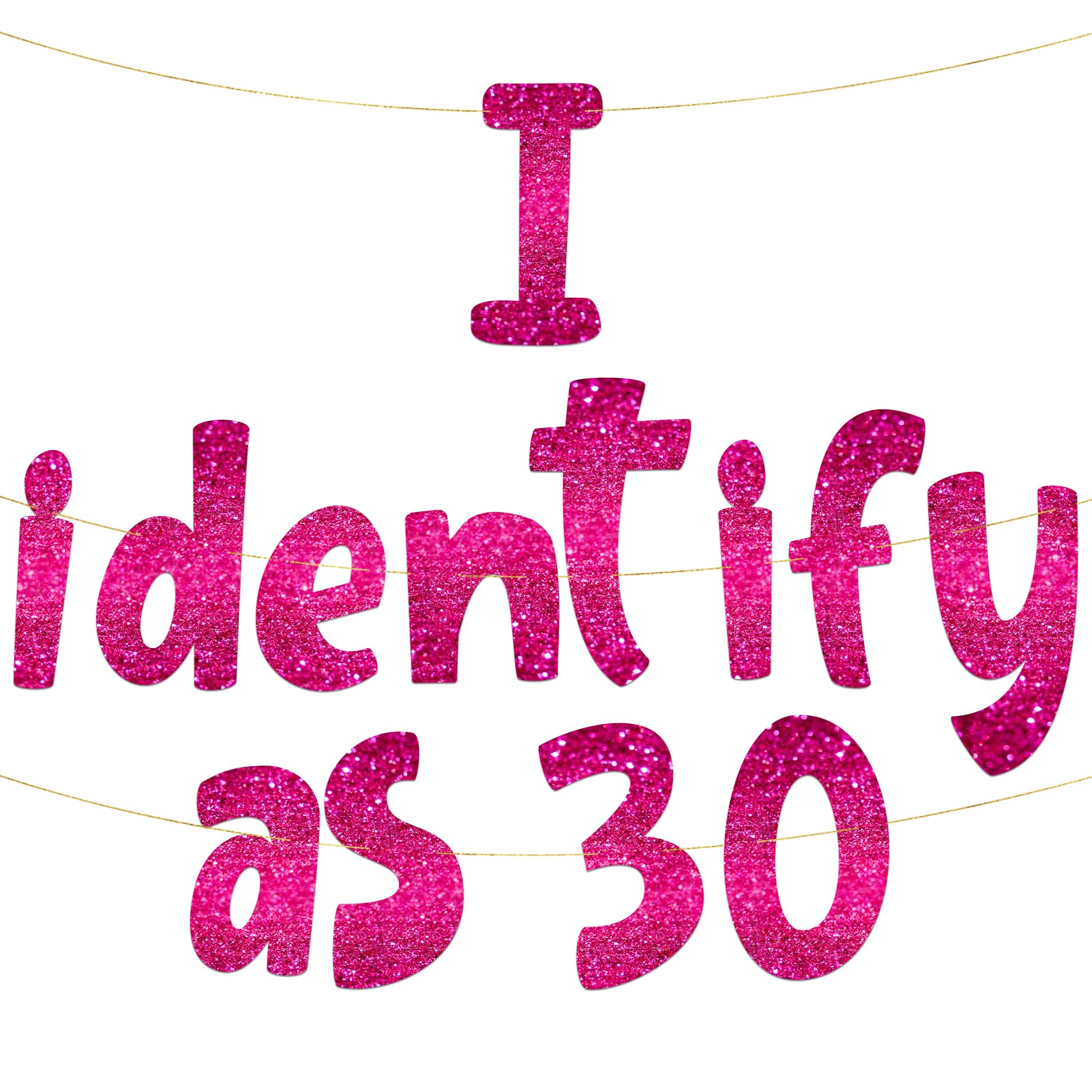 Pre-Strung Funny Birthday Pink Glitter Banner - Funny 40th, 50th, 60th, 70th Birthday Decorations for Men and Women - Birthday Party Supplies and Gifts