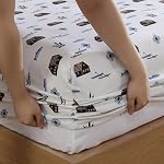 Beatrice Home Fashions Cozy Cabin 4-Piece Ensemble de draps en microfibre Queen avec poches profondes Patchwork rustique Deer, Lake Day