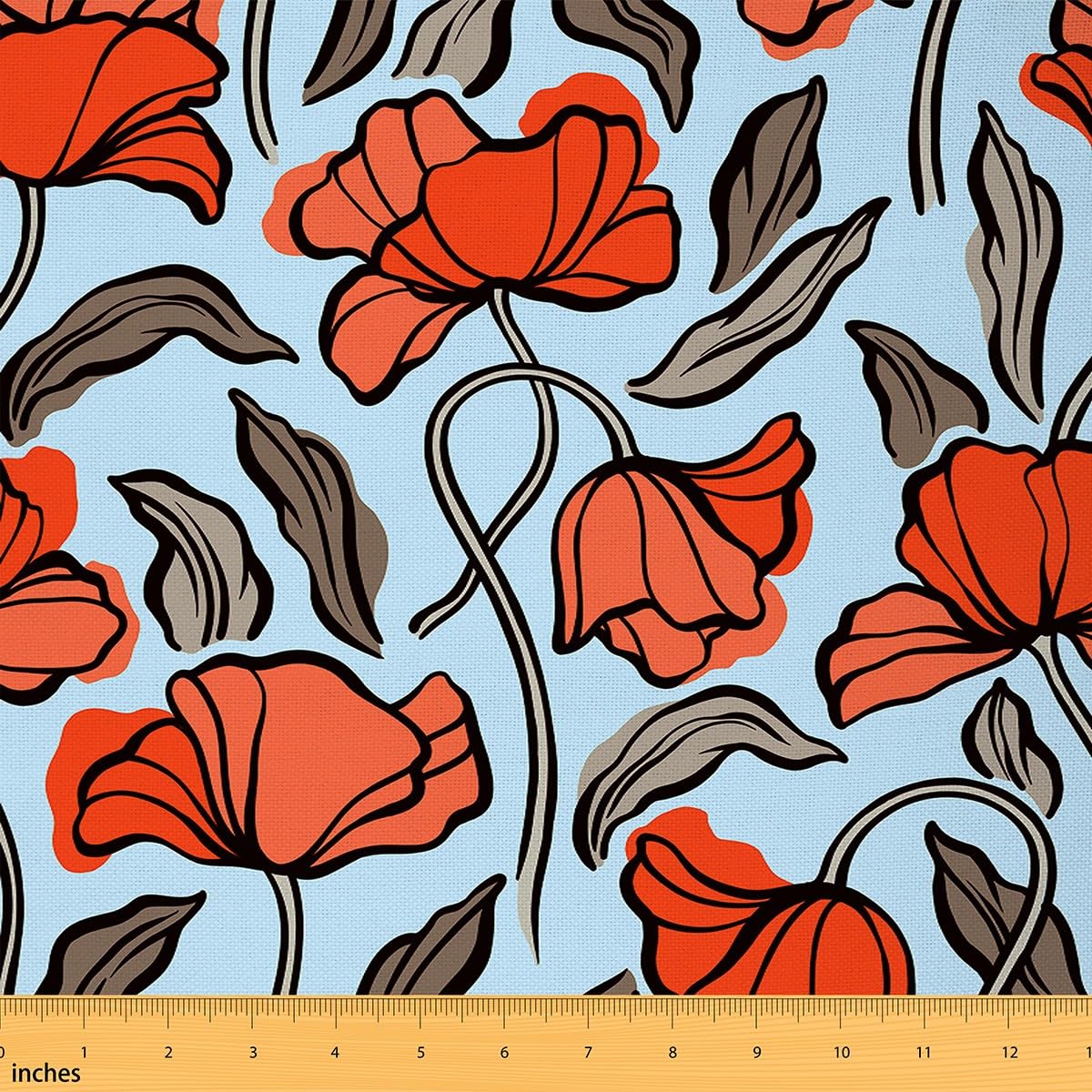 Floral Fabric by The Yard for Women Men Adult Kids Flower Waterproof Outdoor Fabricy Garden Upholstery Fabric for Chairs Botanial Blue Reupholstery Fabric Decor 1 Yard (L92*W150cm)
