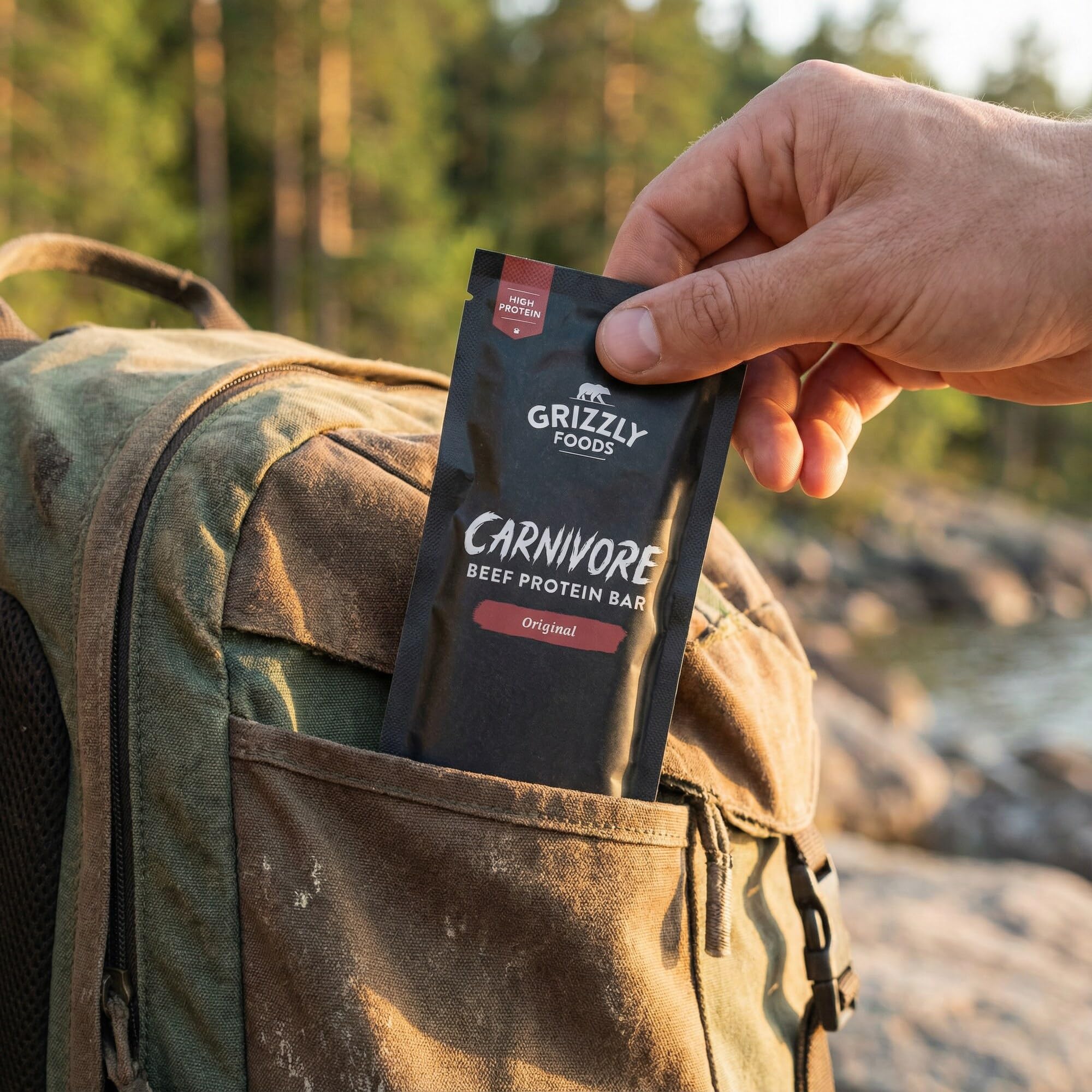 Grizzly Foods • Carnivore Beef Bars (5 x 40g) • 100% Rindfleisch • Hoher Eiweißgehalt • Ohne Zucker & Zusätze • Low Carb Snack • Fleischriegel für Sport, Fitness, Muskelaufbau & unterwegs