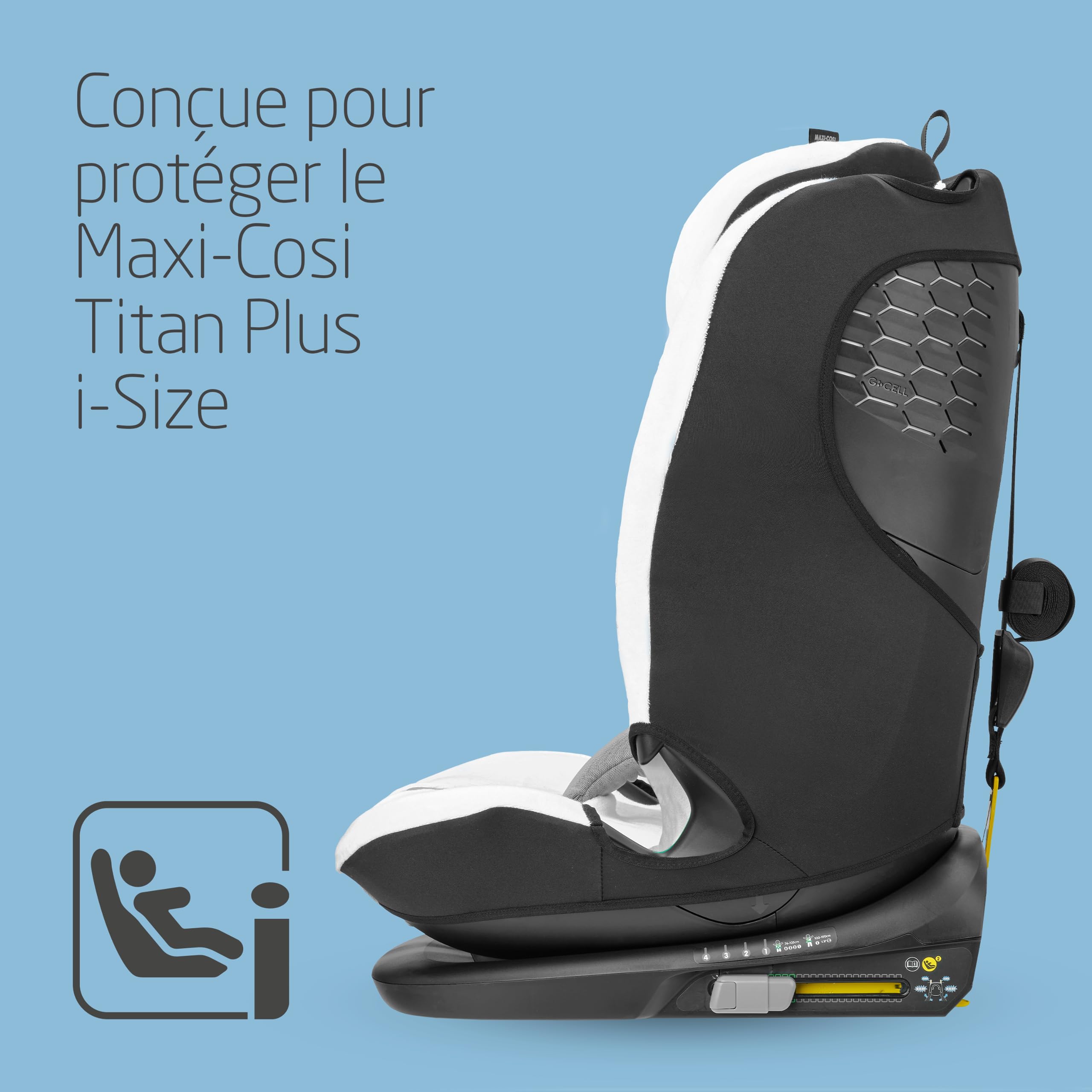 Maxi-Cosi housse d'été en coton biologique pour Titan Plus i-Size, Housse pour siège auto enfant, Matière respirante qui absorbe l'humidité, Lavable en machine, Coton durable, Blanc naturel