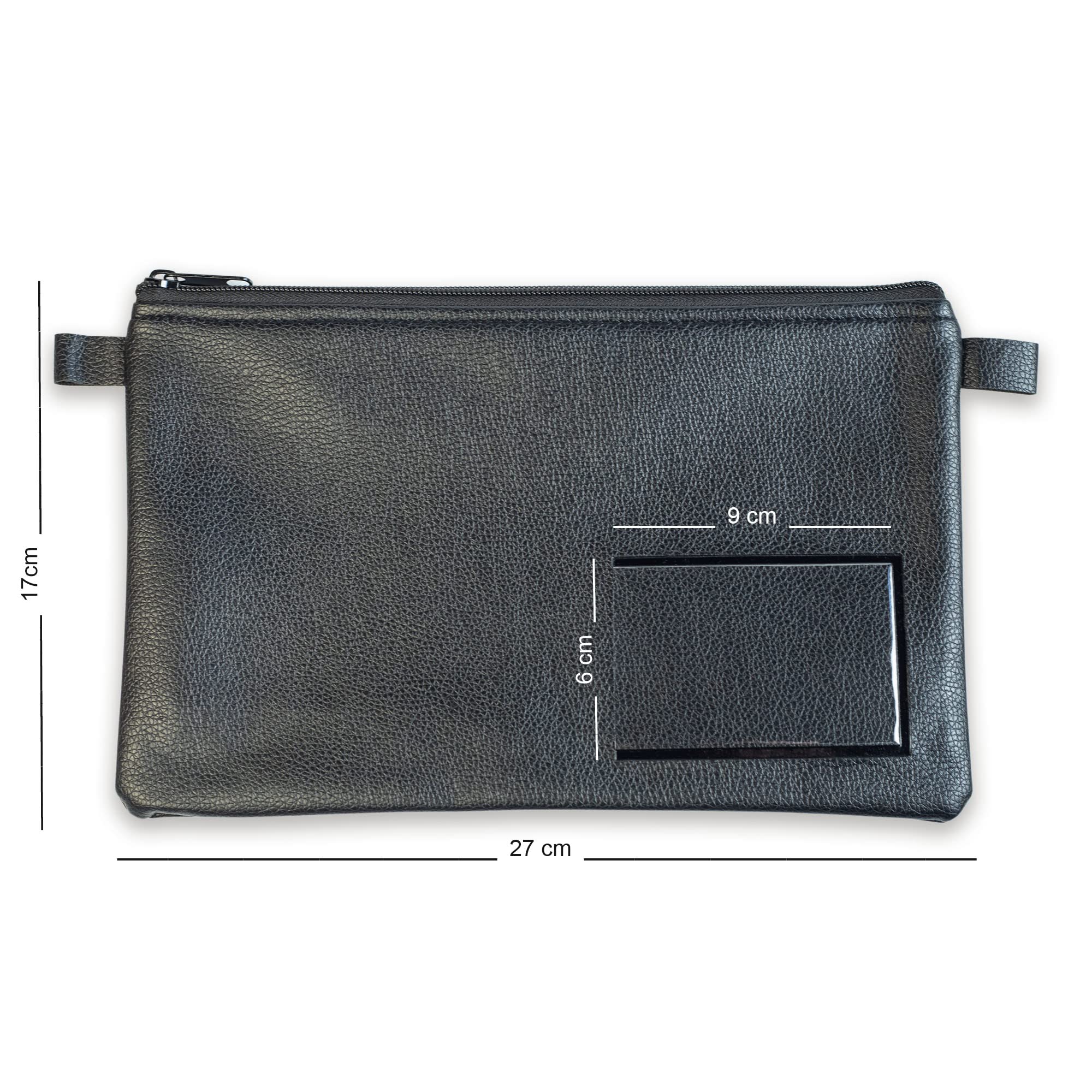 Effektivo Banktasche 10er Pack Kunstleder Schwarz A5 Reißverschluss Fenster