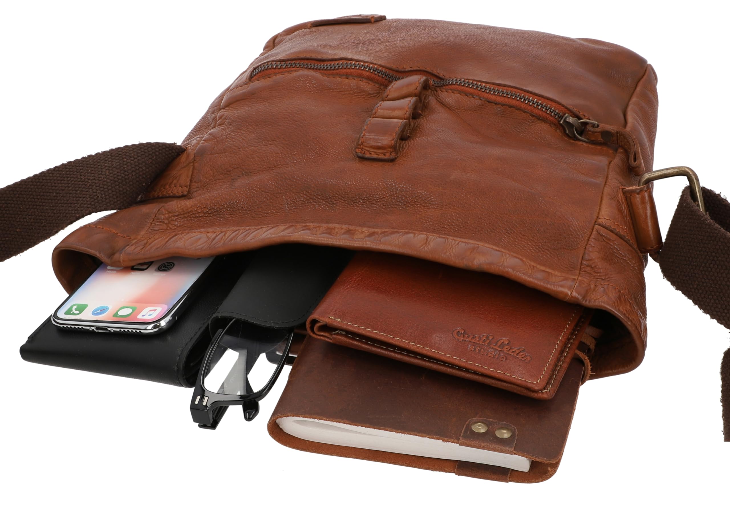 Gusti Umhängetasche Leder - Auna Handtasche Umhängetasche Schultertasche Leder