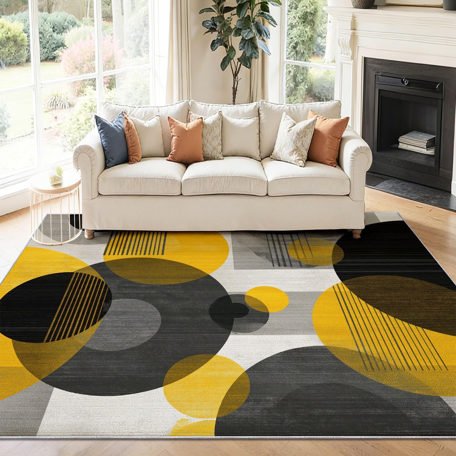 Abstrakt Geometrisch Teppich Wohnzimmer80 x 150 cm Grau
