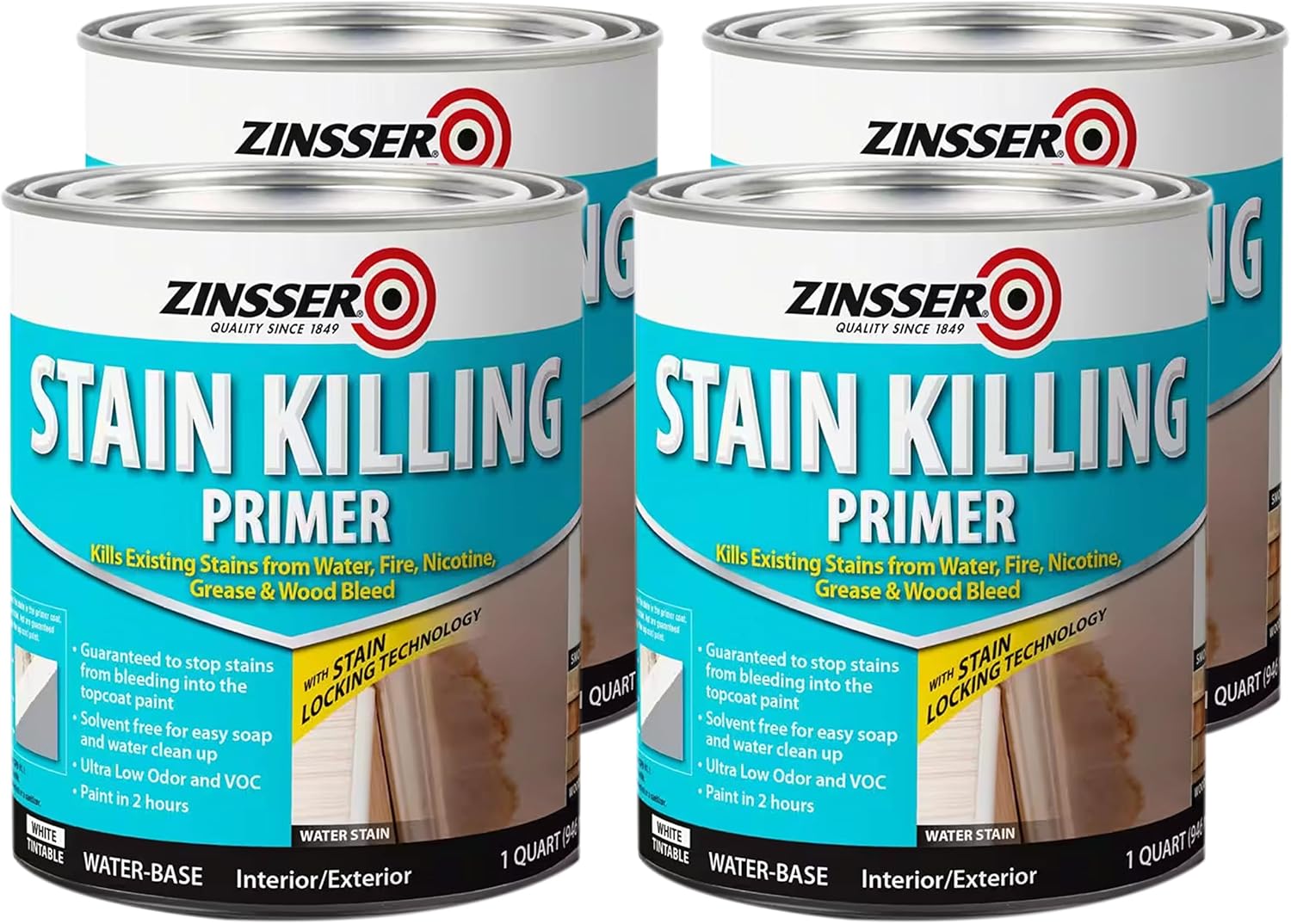 Zinsser 377940 Stain Killing Primer, Quart