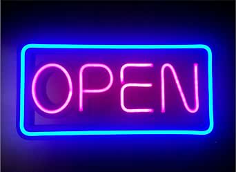 MaxLit- Rectangular LED Tube Neon Open Sign -Large Size -24'' X 12 ...