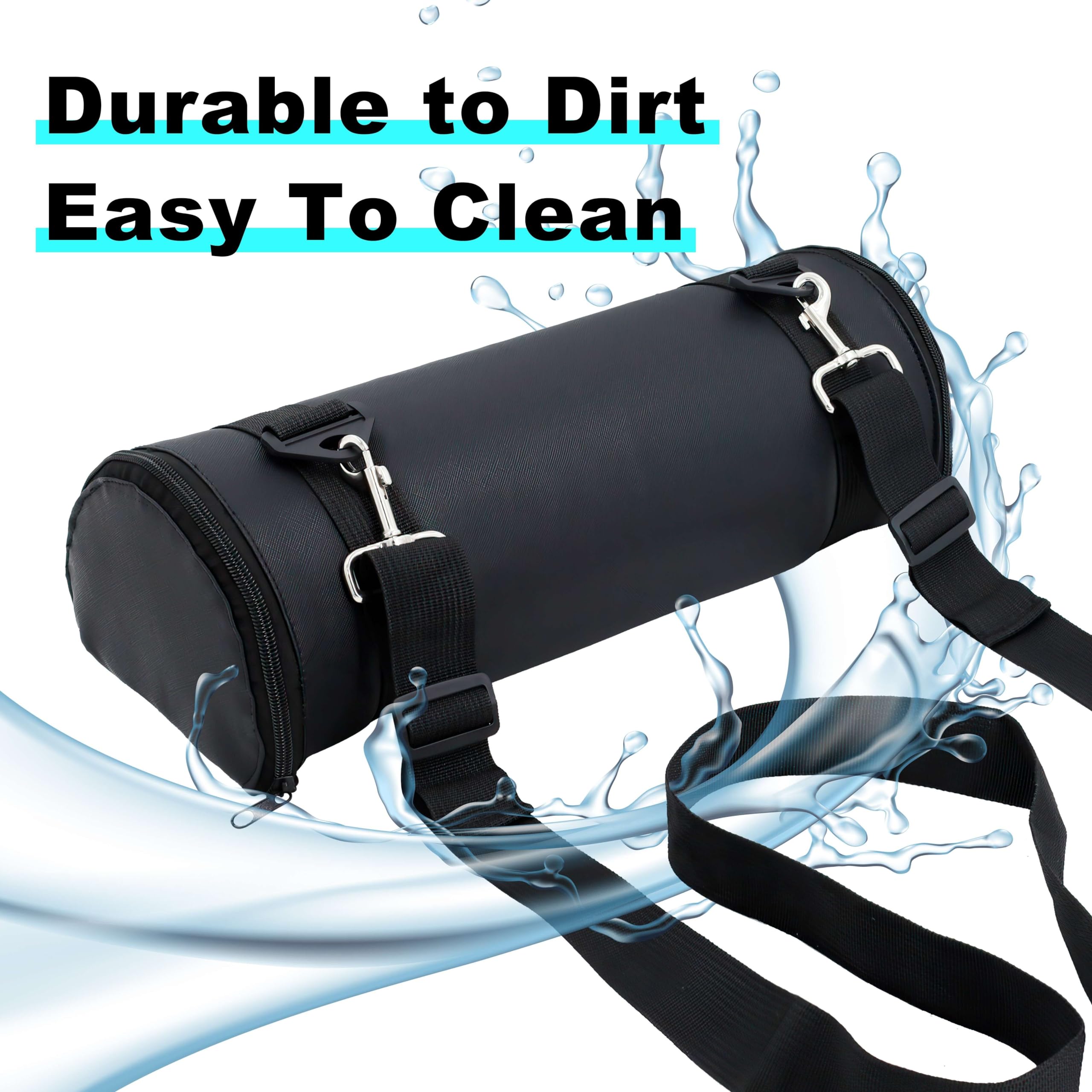 Kalnweis Car Seat Foot Rest,Car Seat Foot Rest for Kids-Booster Seat Foot Rest-Convenient Car Accessories for Kids - Supportive Car Seat Pillow for Toddlers - Long Adjustable Strap (Black Leather)