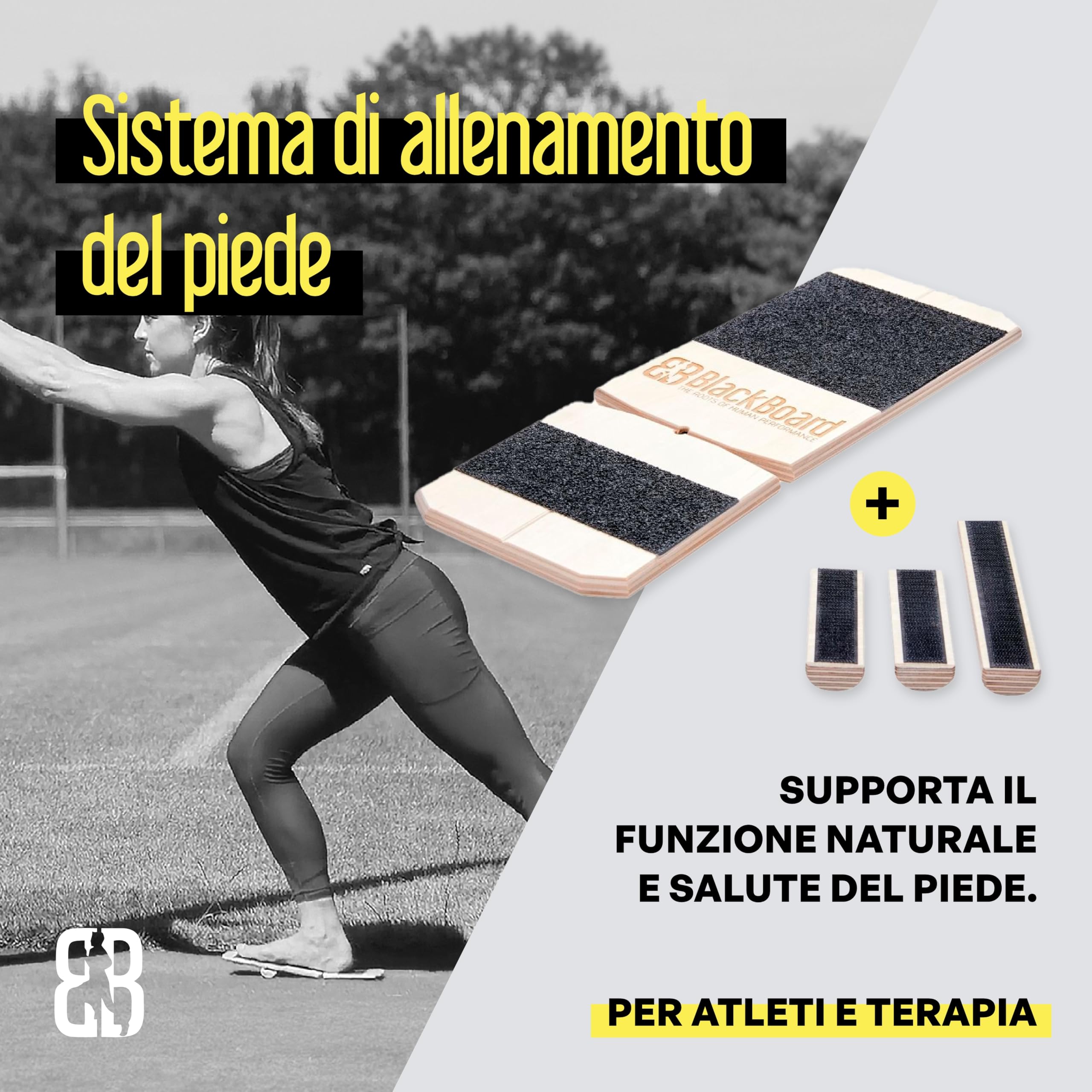 BlackBoard® Dispositivo di allenamento per il piede I Rafforzamento e stabilizzazione del piede | Allenamento dell'asse delle gambe per prevenire dolori articolari | Fisioterapia - Made in Germany