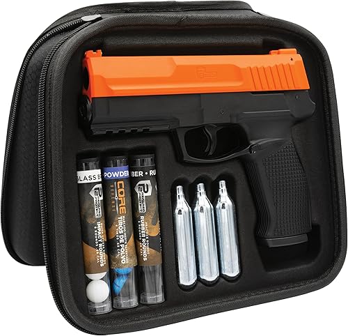 P2P Secure 68P .68 Cal CO2 Powered 6-Shot Launcher Kit de inicio - Defensa personal menos letal