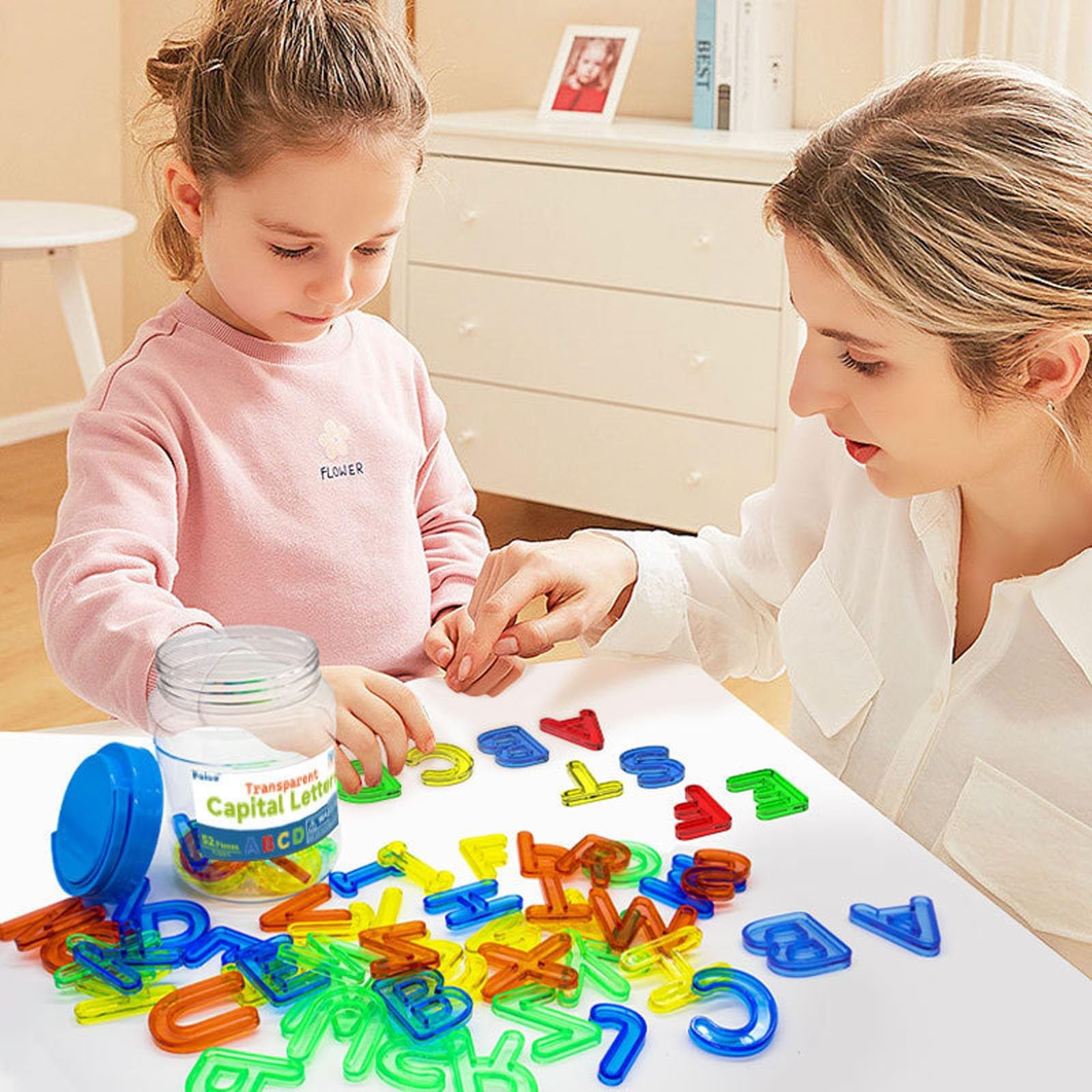 140 pezzi modelli traslucidi per manipolatori da tavolo luminosi accessori forme geometriche per primi giochi educativi (trasparente, 17 x 11 x 11 cm)