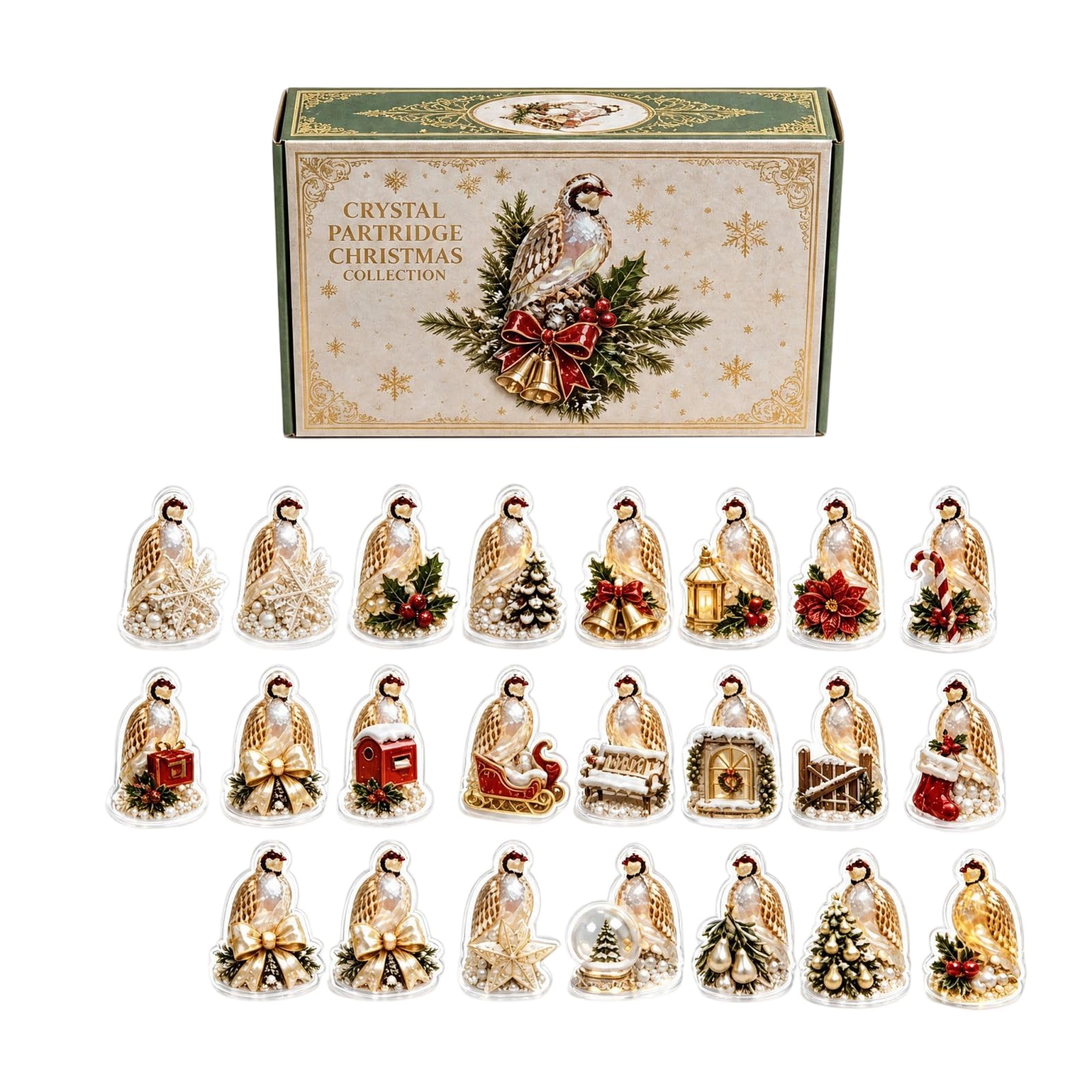 Partridge Magic Advent Calendar 2026,2D Acrylic Figurines Gift 24ps