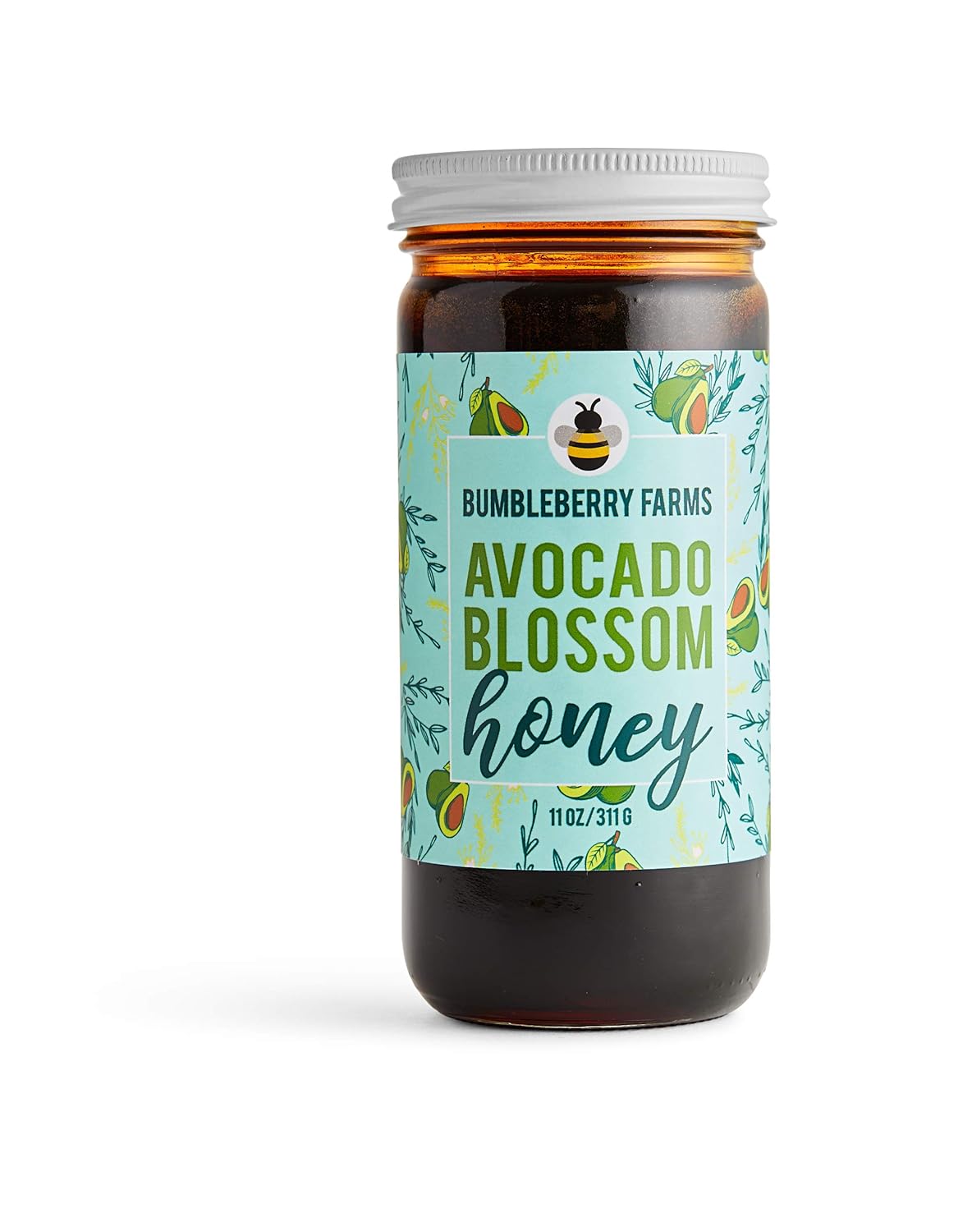 Bumbleberry Farms 3-Jar Set 100% Pure Avocado Blossom Honey; True-Source Honey Certified; Earthy, Smooth with Notes of Molasses; Enjoy Honey's Wholesome Goodness; 11 OZ Glass Jar