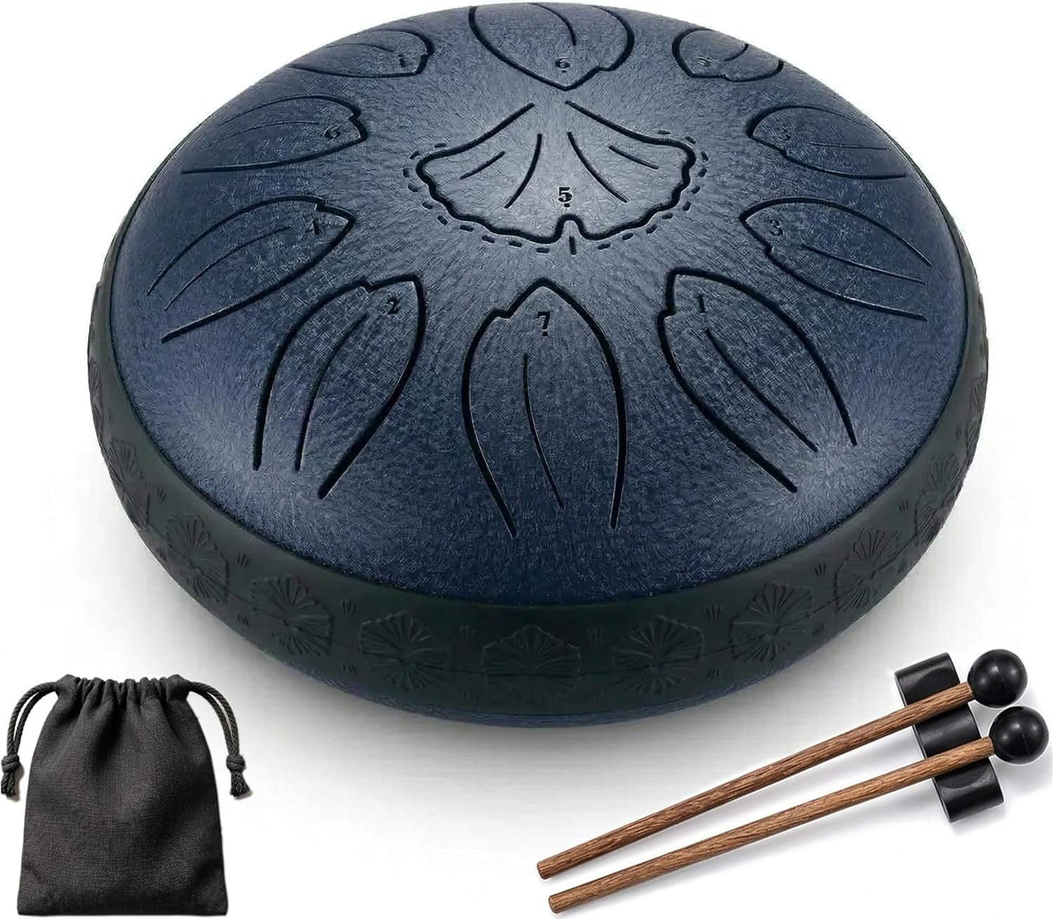 steel tongue drum 6.3 Inch 11 Notes C Key Percussion Instrument for Meditation Yoga Musical Gift for Adults and Music Lovers(Navy Blue)