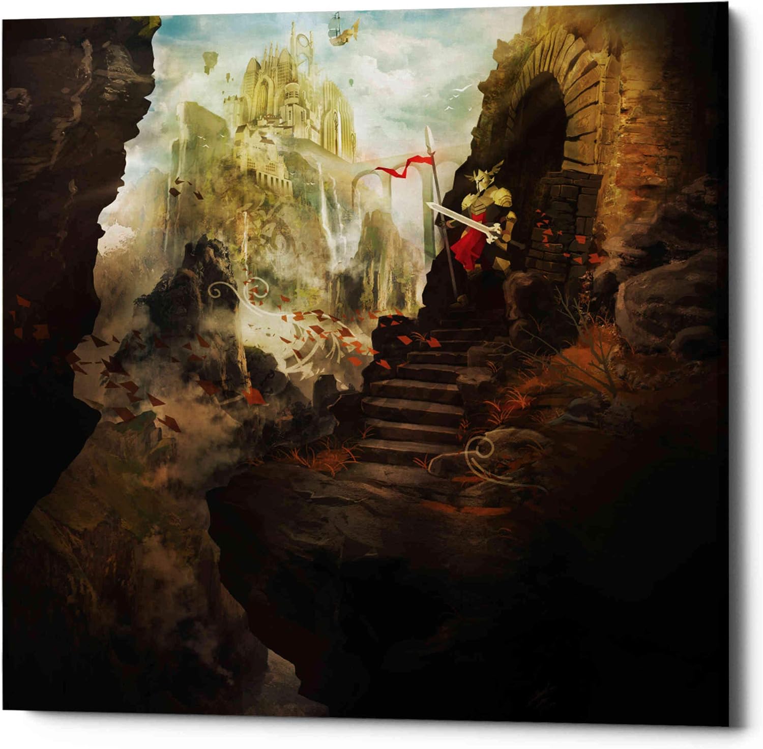 Epic Graffiti 'The Empire' by Jonathan Lam, Canvas Wall Art, 12"x12"