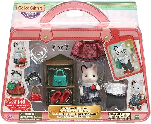 Calico Critters Playset, TOY_FIGURE_PLAYSET Juego de moda con esmoquin gato hermana mayor figura, multicolor