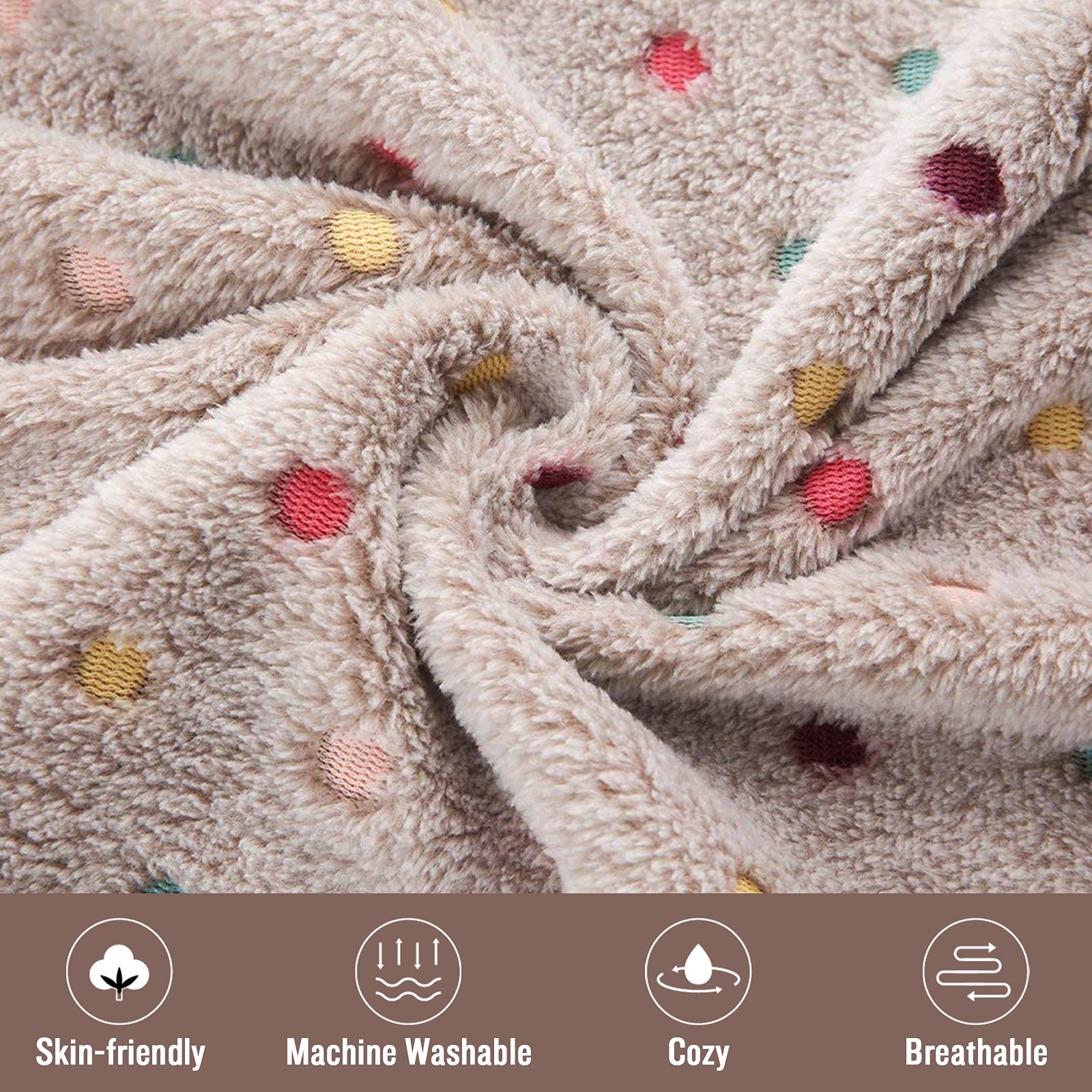 luciphia 3 Pezzi Coperta per Cane/Gatto Lavabile Soffice Durevole, Morbida e Calda Flanella,Tonto,Large (104 * 76cm)