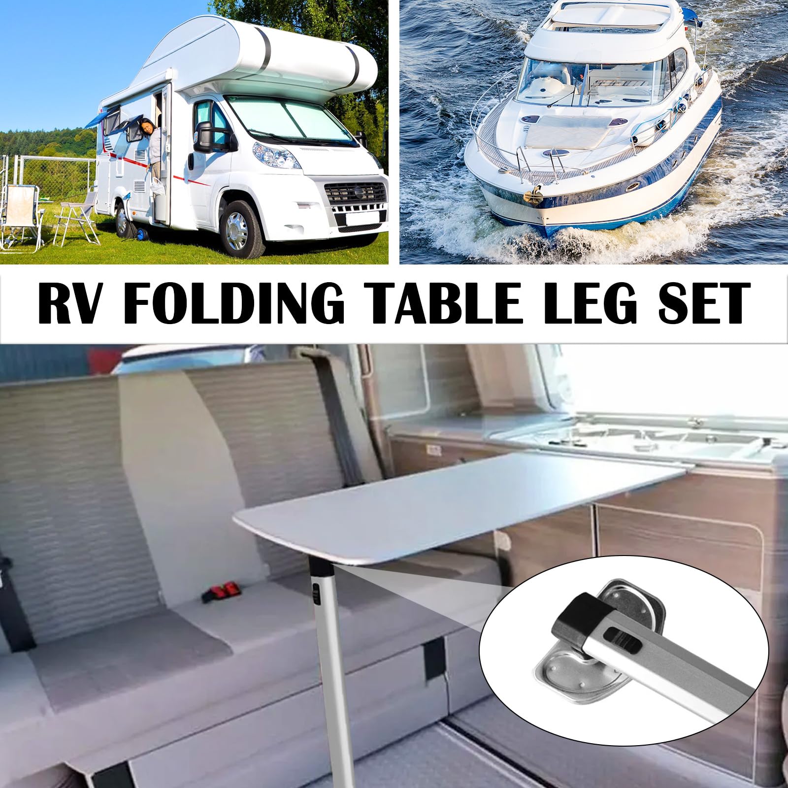 Pied De Table Amovible Et Rail Coulissant pour Yacht De Camping Car, Pieds Pliants De 73 Cm/28 Pouces, Rails De Guidage De 100 Cm/38 Pouces, Support De Base De Table De Camping Car