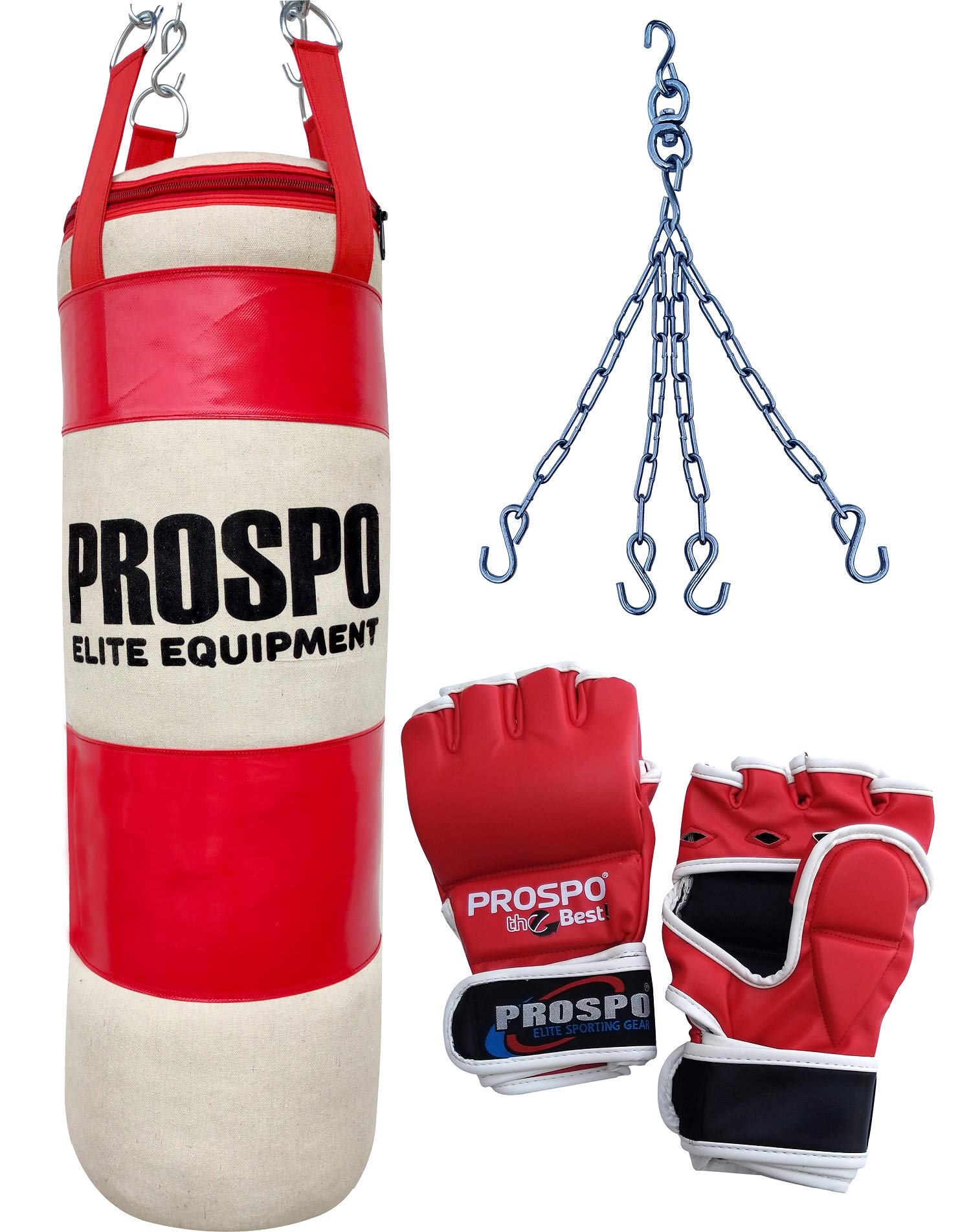 Prospo Canvas 36 Inch punching bag chain and combat glove Home Gym Set , Boxing Kit , Boxing Set for Kids , Boxing Set for Men , Boxing Kit for Men, Boxing set for Youth (36 Inch) Unfilled+combat glove, Red (B08XJYZZ9V) Amazon Price History, Amazon Price Tracker