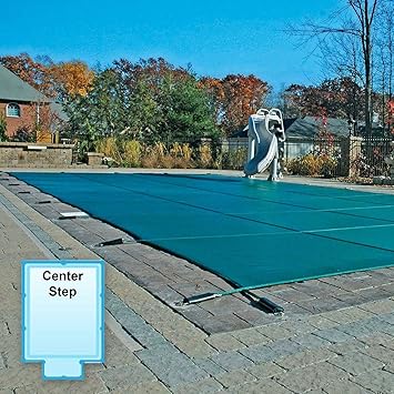 GLI Secur-A-Pool Rectangular Mesh Safety Cover System with Center End Step