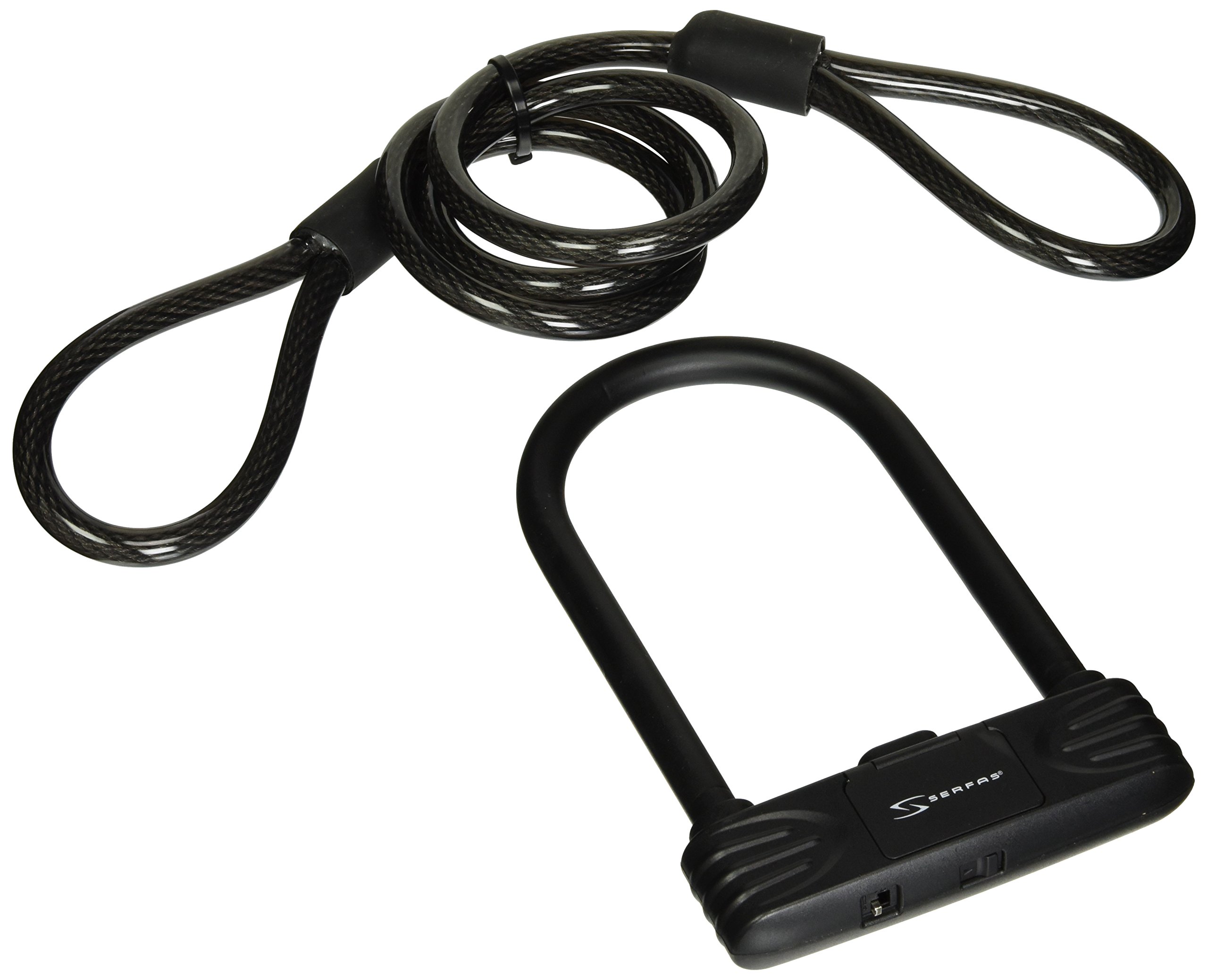 SerfasProgrammable Combo Bike Hardened Steel U-Lock with Cable, 12mm