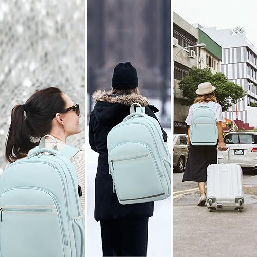 Miniatura 5 de BLUBOON Mochila para mujer de 15.6 pulgadas, mochila para la escuela universitaria, mochila floral para niñas, mochila para viajes de negocios con