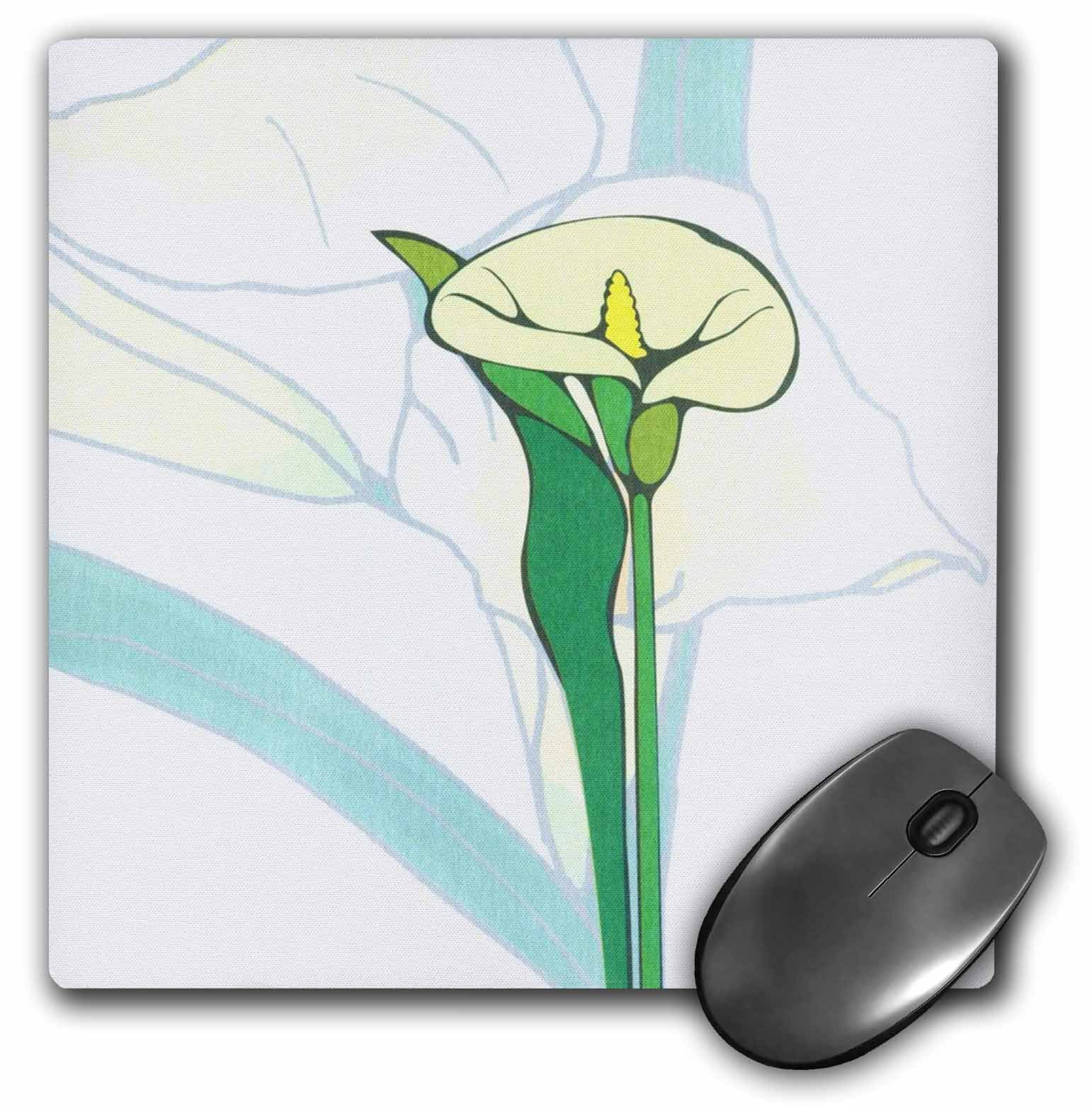 3dRose LLC 8 x 8 x 0.25 Inches Mouse Pad, White Lilly (mp_33272_1)