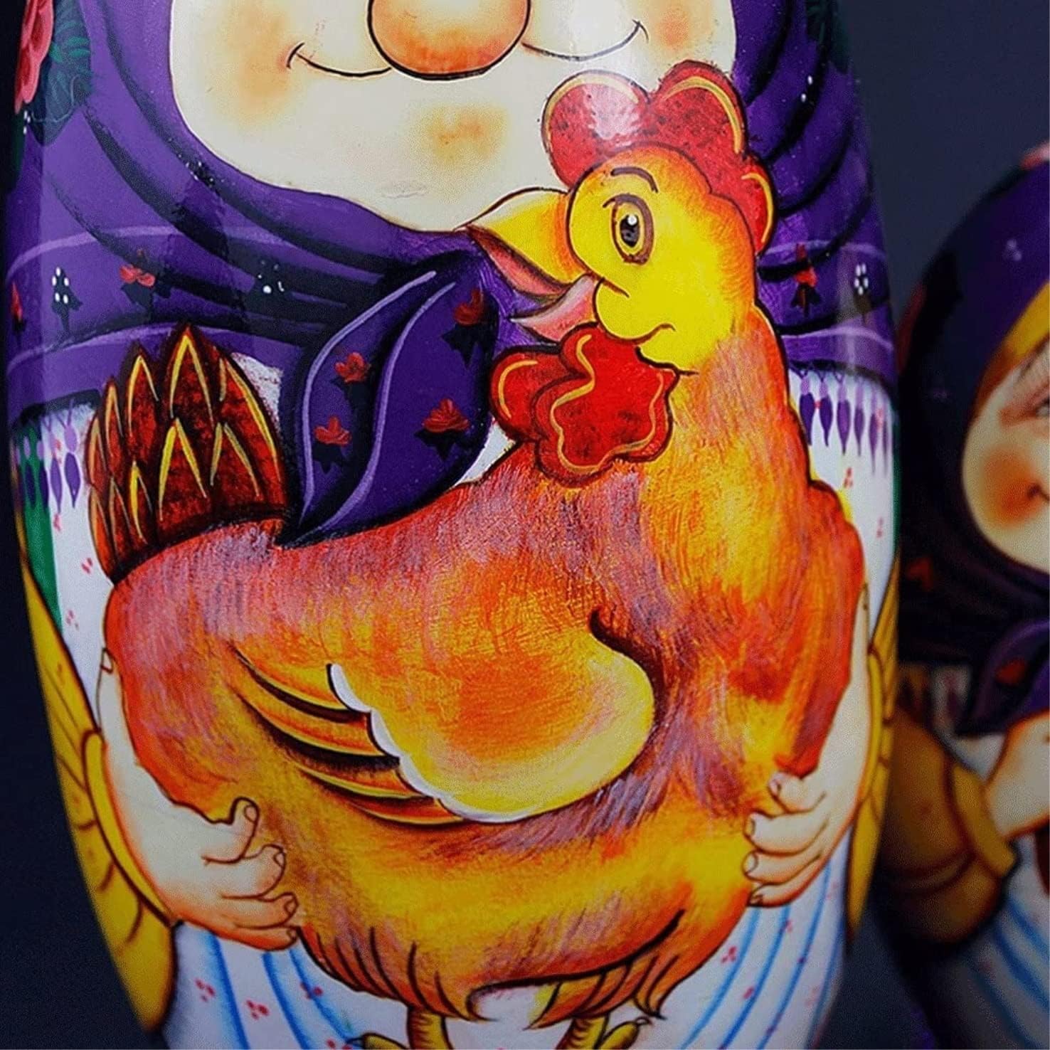 Matryoshka Stacking Dolls 10pcs Russian Egg-Shaped Nesting Dolls Traditional Matryoshka Wooden Hand Painted for Birthday Matryoshka Doll Russian