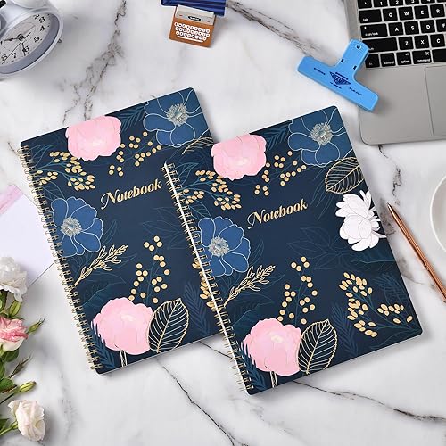 Miniatura 5 de Cuaderno rayado - Diario rayado, 8.5 x 10.5 pulgadas, cuaderno en espiral, cuaderno universitario con 142 páginas (71 hojas), papel grueso, bolsillo