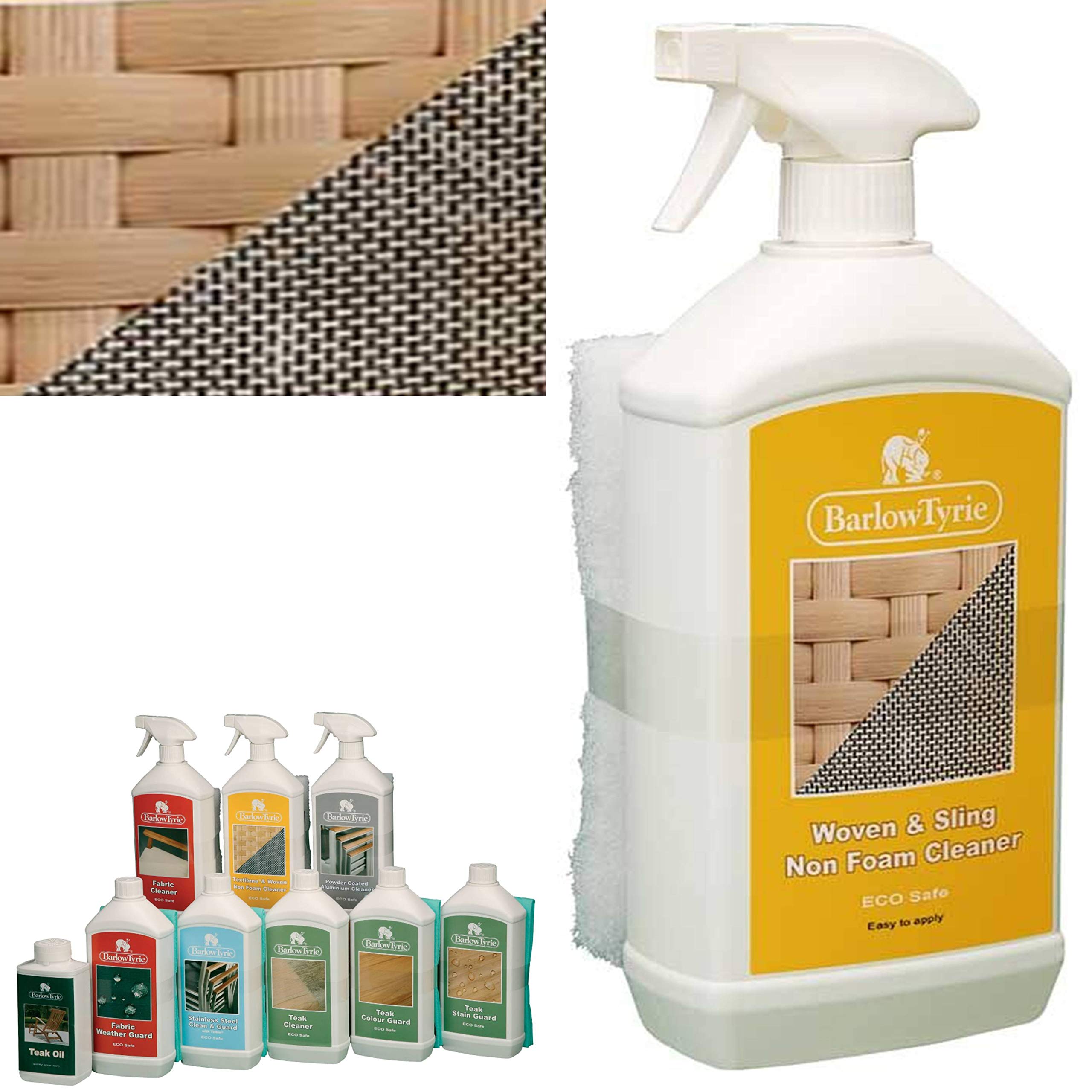Woven & Textilene Sling Garden Furniture Cleaner 1 Litre Spray Bottle Inc. Scrub Pad
