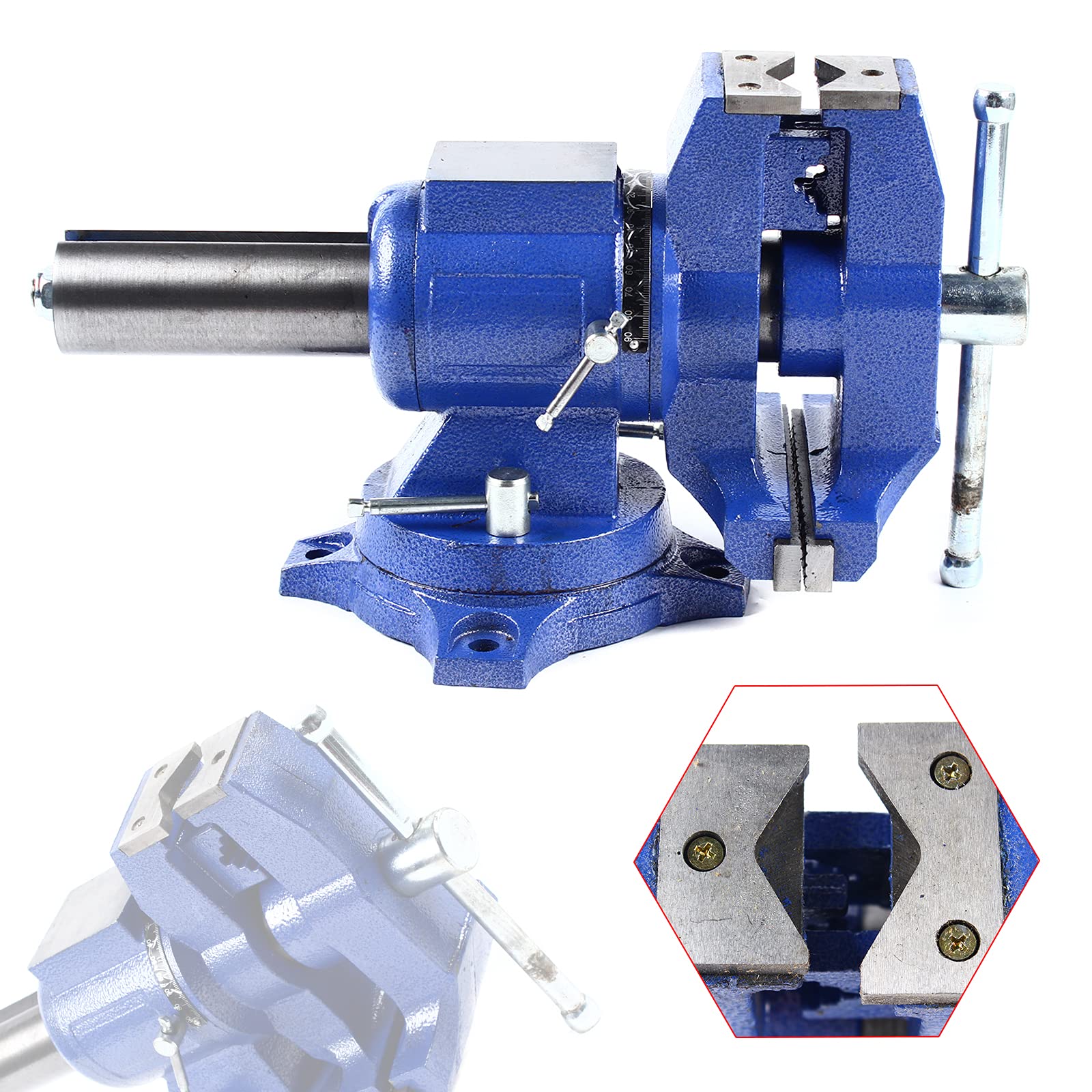 Étau 4 "/6" 100/150 mm, Professionnel Multifonctionnel Pivotant à 360°, Étau de Table Parallèle, Étau de Haute Qualité avec Mors en Acier (4 pouces)