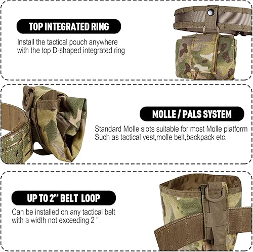 Miniatura 9 de Bolsa de volcado para cinturón táctico Molle Mag, enrollable, plegable, herramienta de revista, bolsa de almacenamiento de cintura.