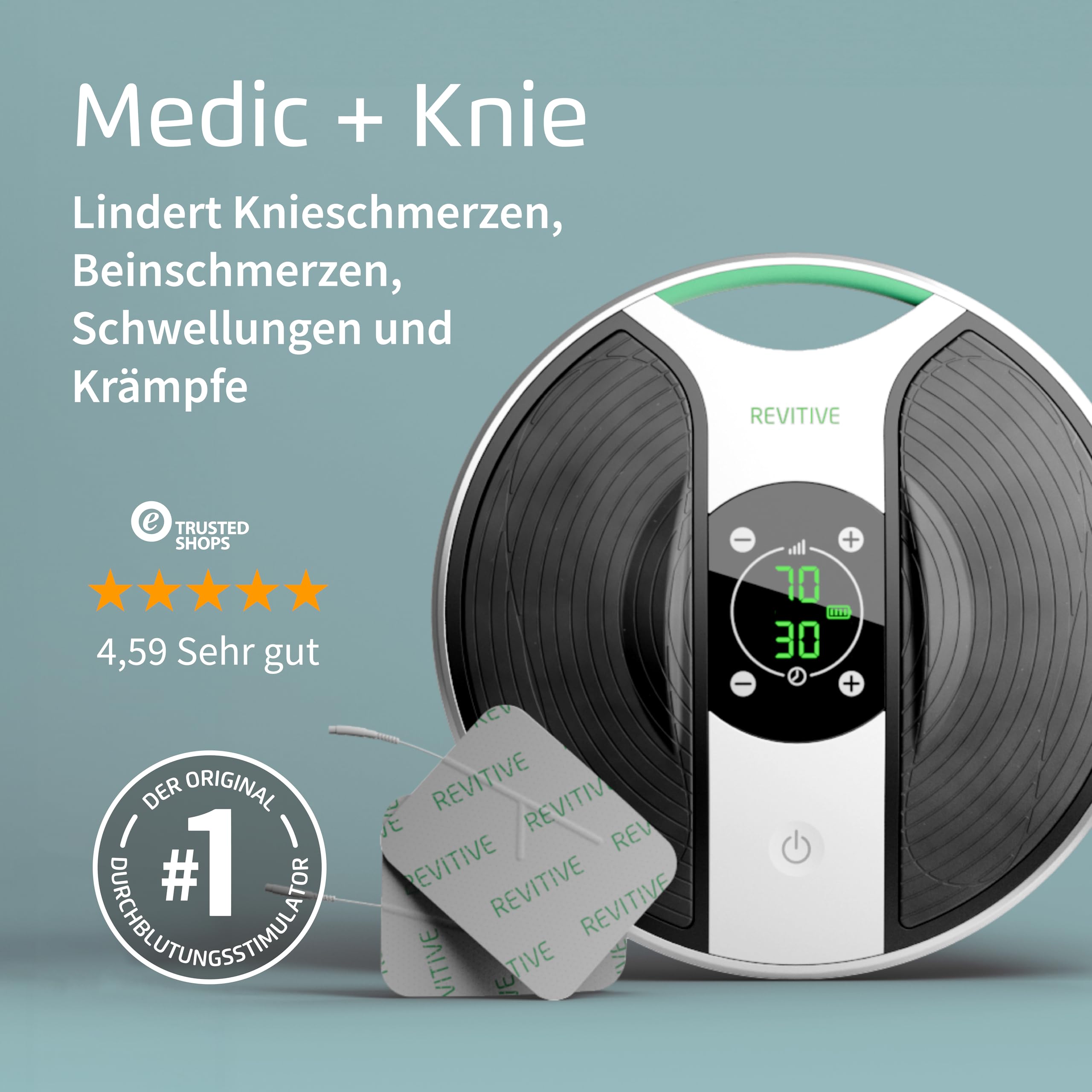 Revitive Medic Plus Knie – Medikamentenfreie Linderung von Knieschmerzen zur Förderung von Stabilität, Kraft und Beweglichkeit