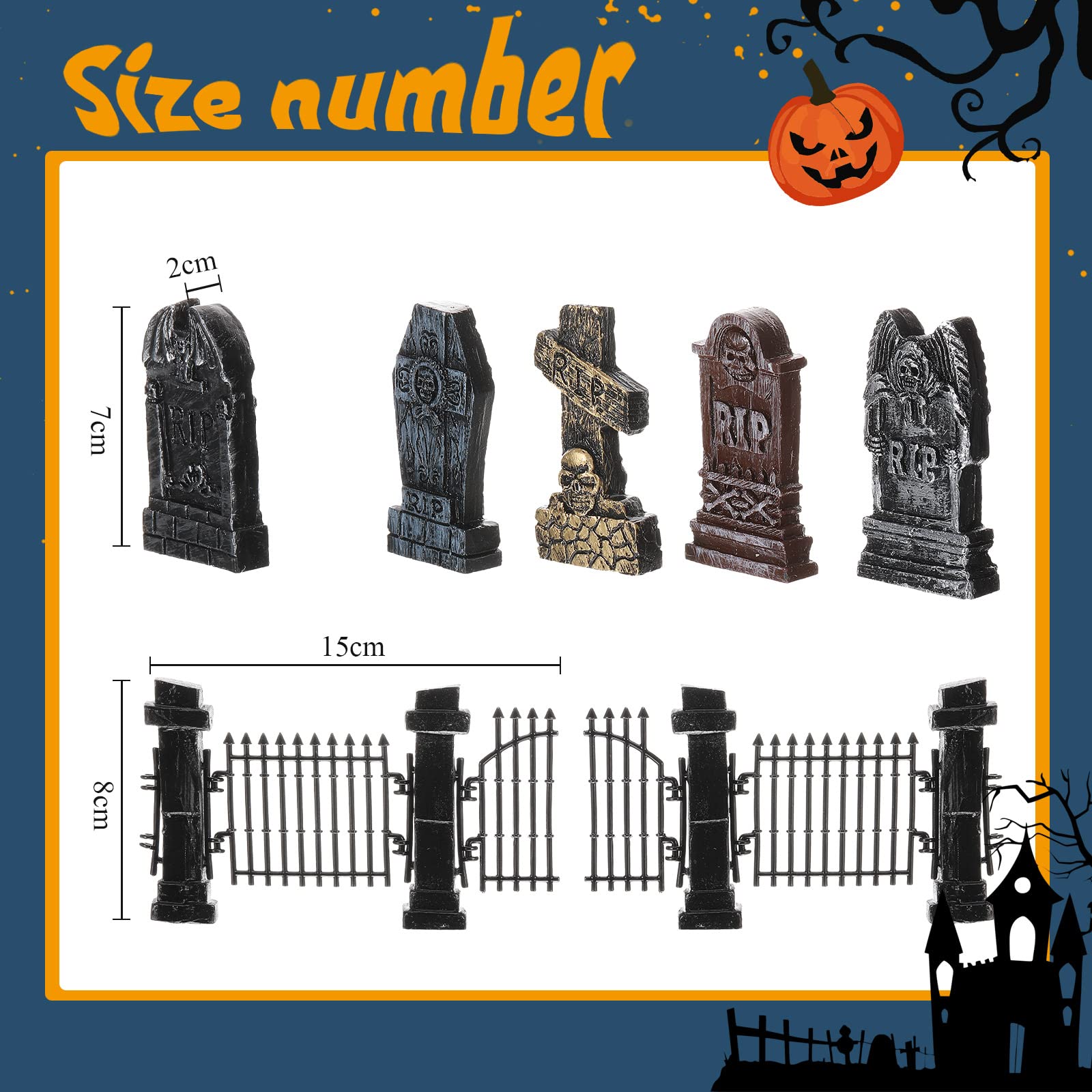 Amazon.co.jp: 7ピース ハロウィン ミニチュア 墓石