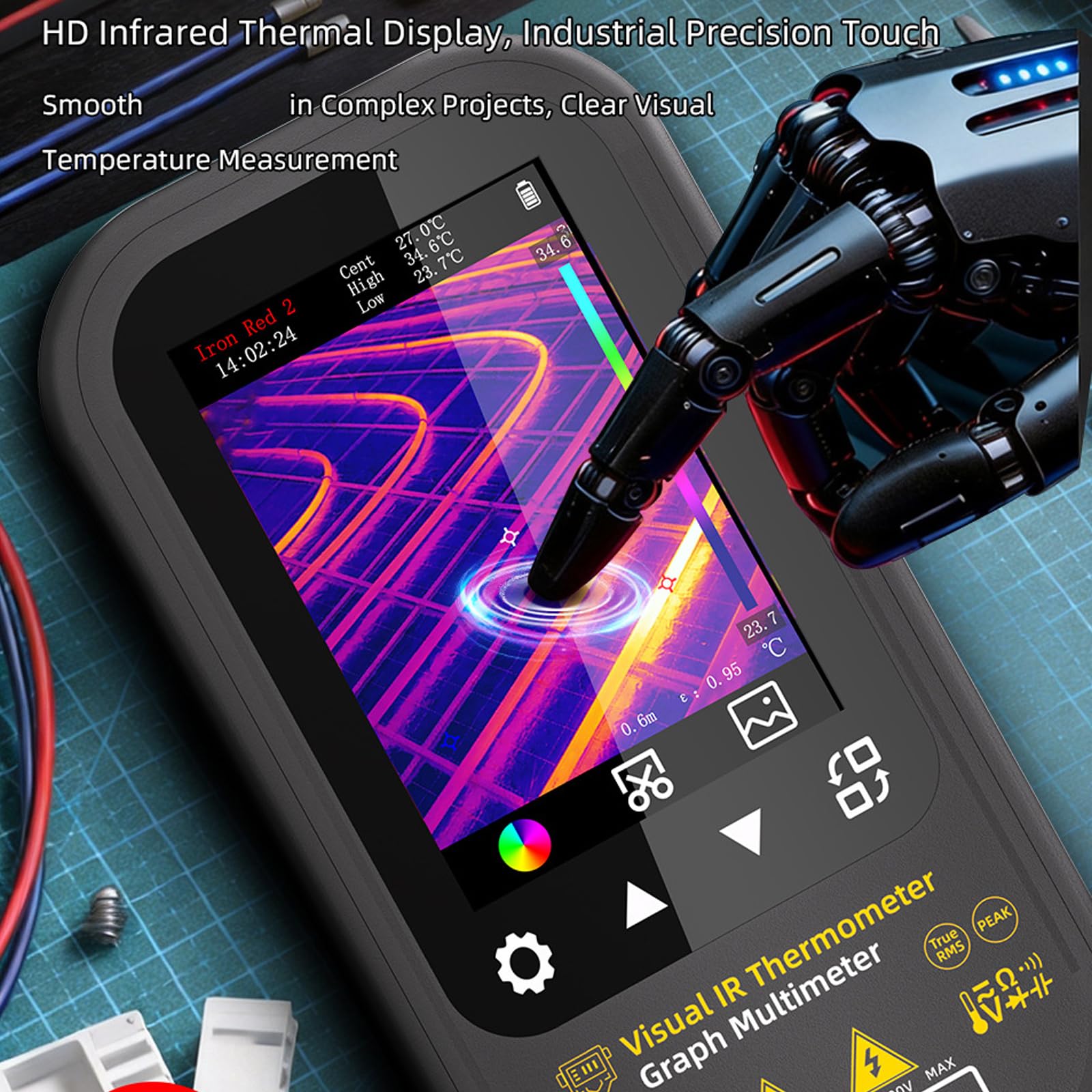 Multimetro di imaging con misurazione della temperatura di alta precisione per ispezioni elettriche e meccaniche ad alta risoluzione della macchina fotografica di imaging termico