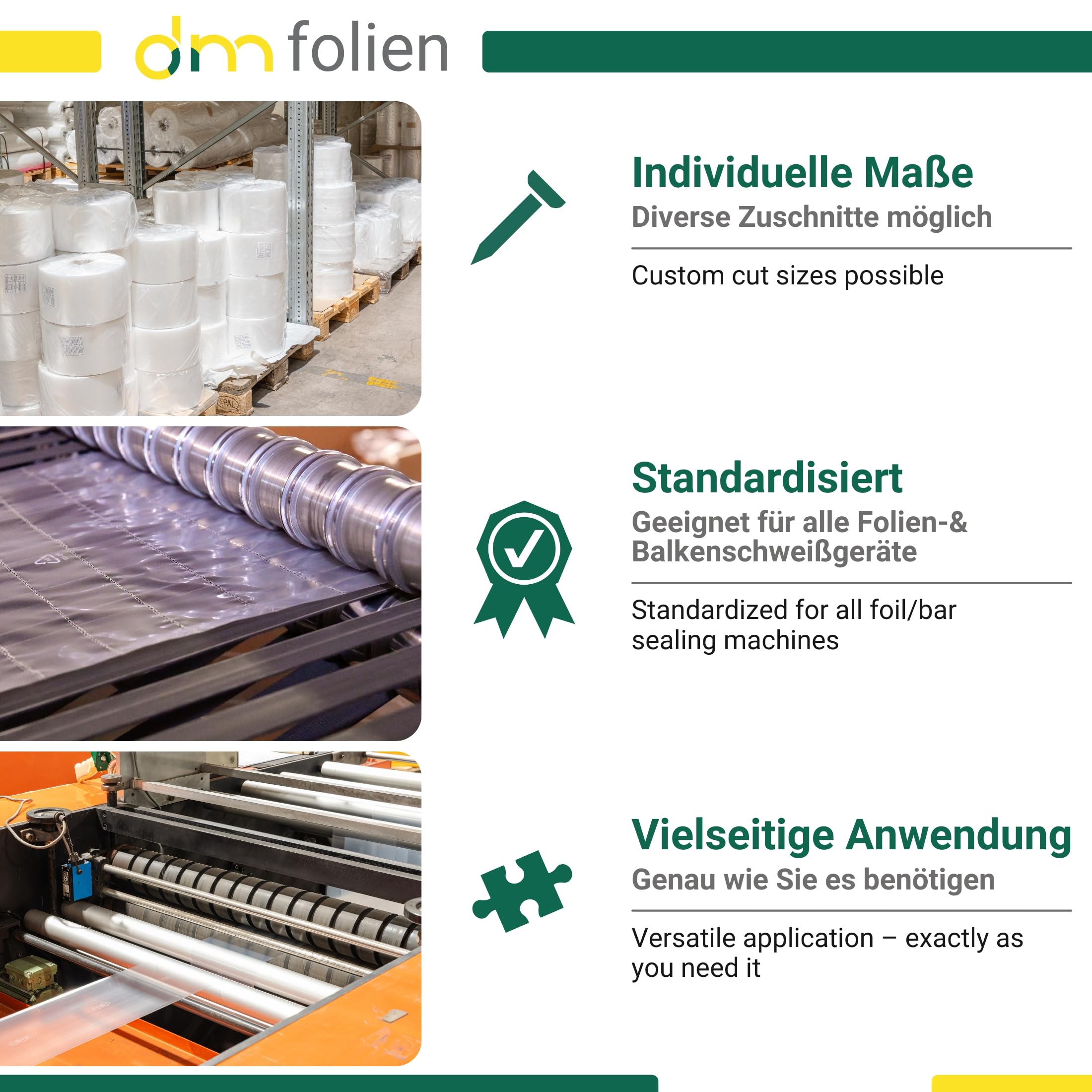 dm-folien Schlauchfolie in Schwarz I 500 mm x 250 m I 100 μ I Unbedrucktes Verpackungsmaterial aus LDPE I Reißfeste Schlauch-Folie zum Verpacken & Einfrieren von Lebensmitteln
