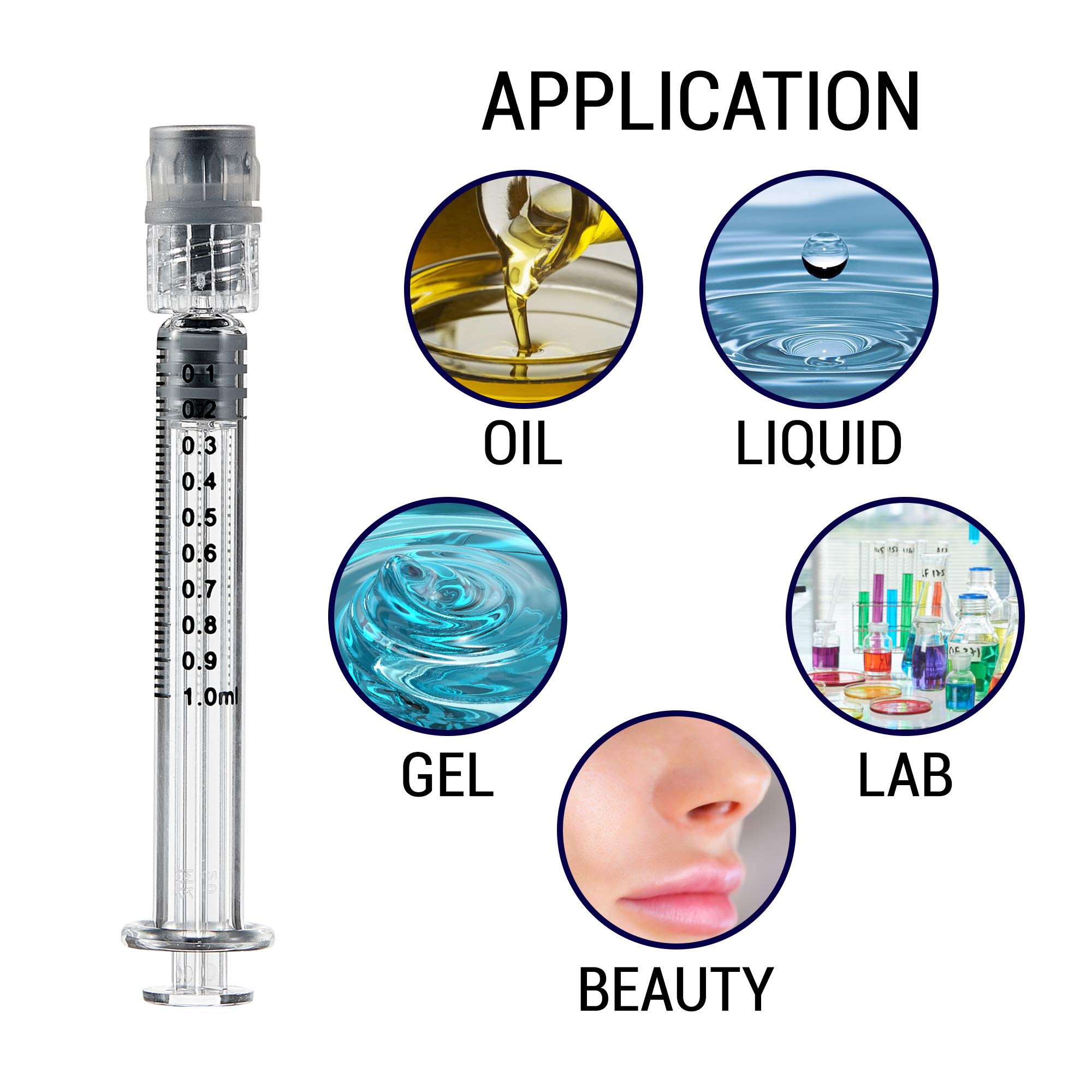 1ML Borosilicate Glass Syringe with Plastic Metal Plunger | 10 Pack — Amazon image 4