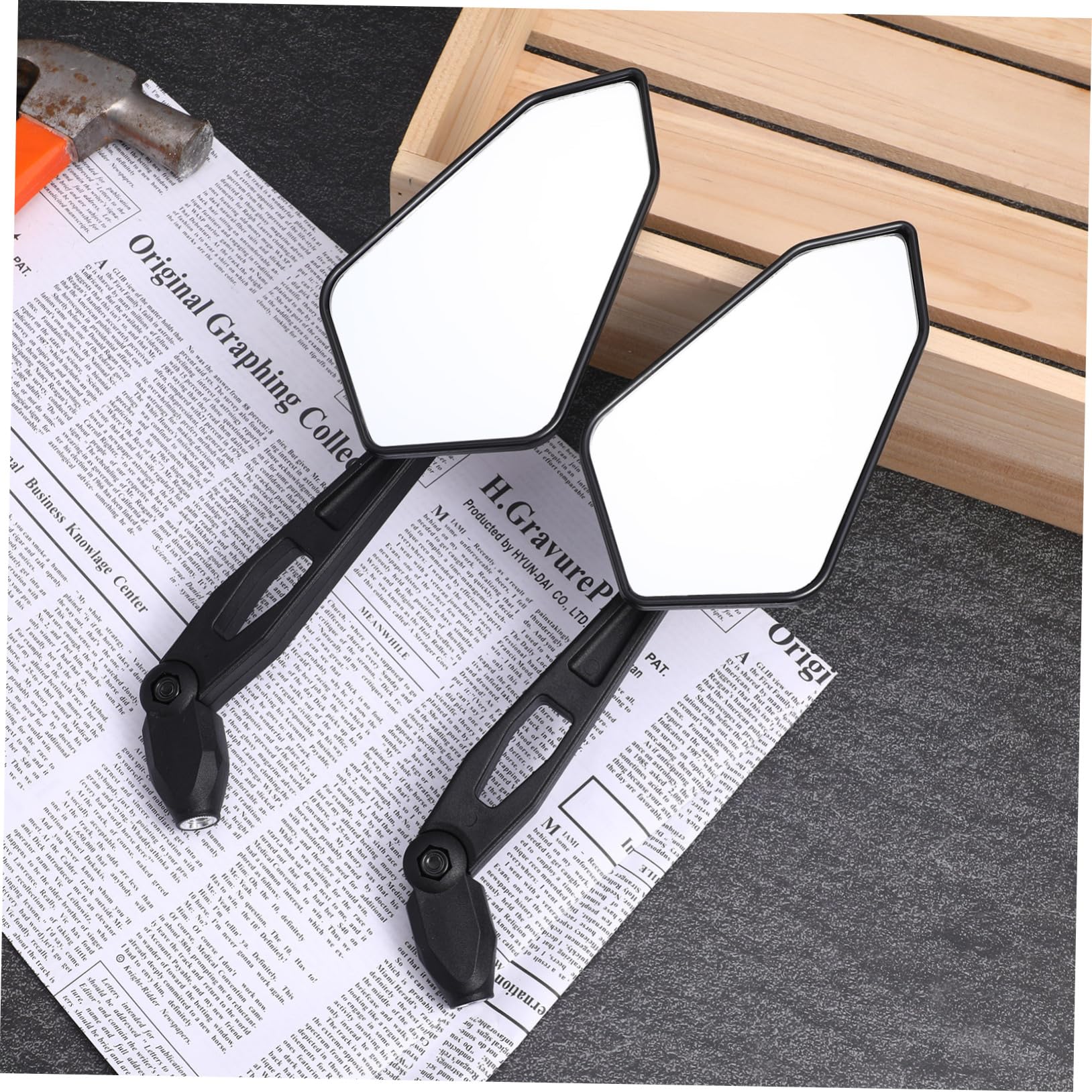 HEALLILY Rétroviseurs Pour Guidon Réglables Conception Polygonale Et Vision Claire