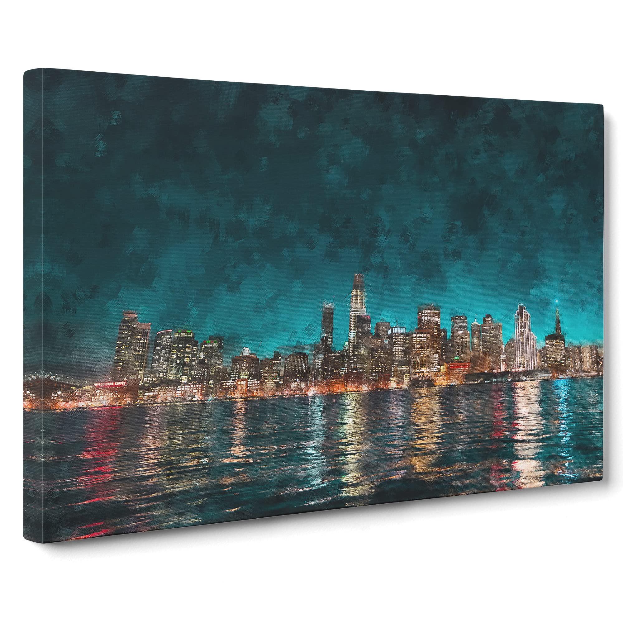 Reflection Of The San Francisco Skyline Canvas Print, Mixed, 25L x 50W cm