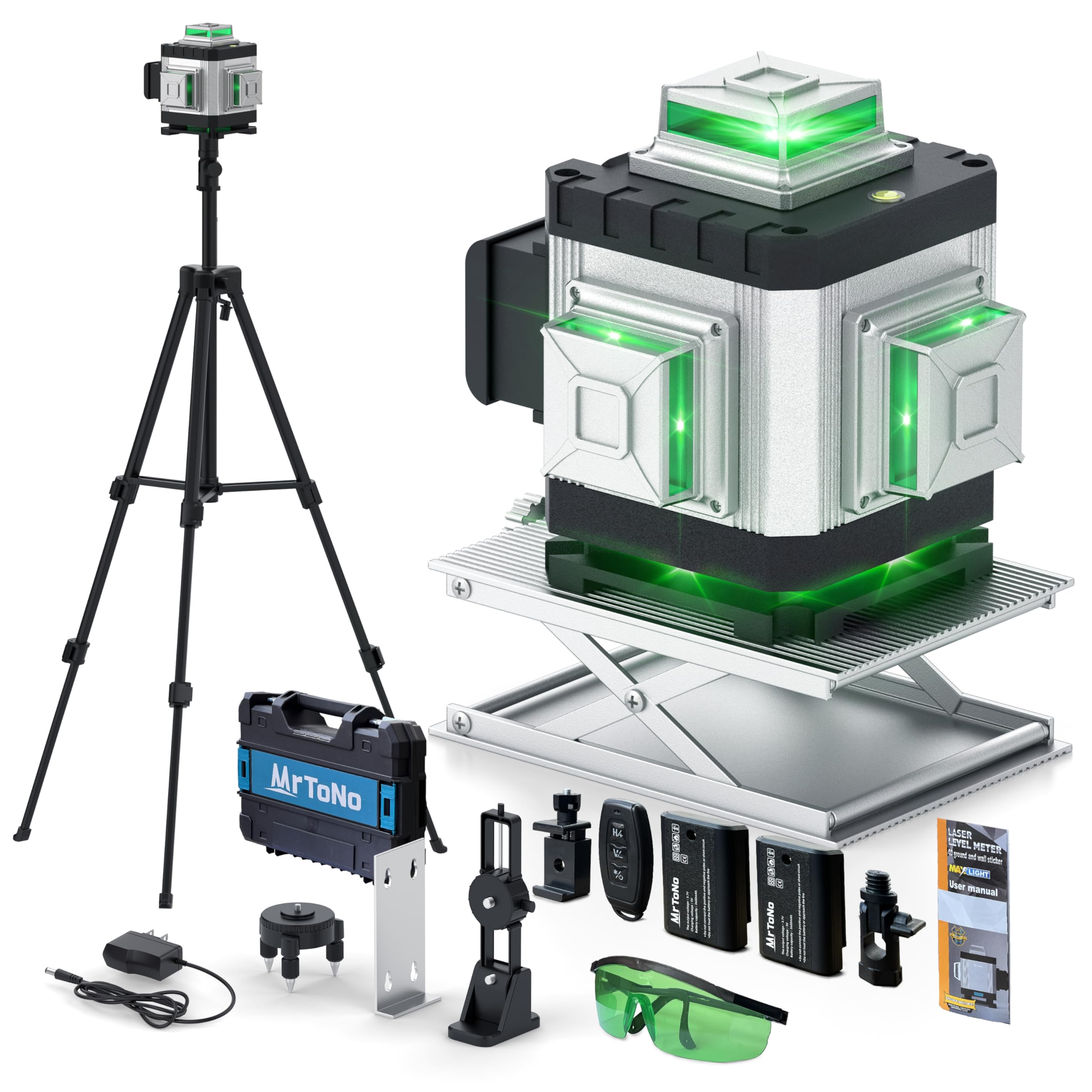 Laser Level with Tripod, 4 x 360°Self Leveling Laser Level, 16