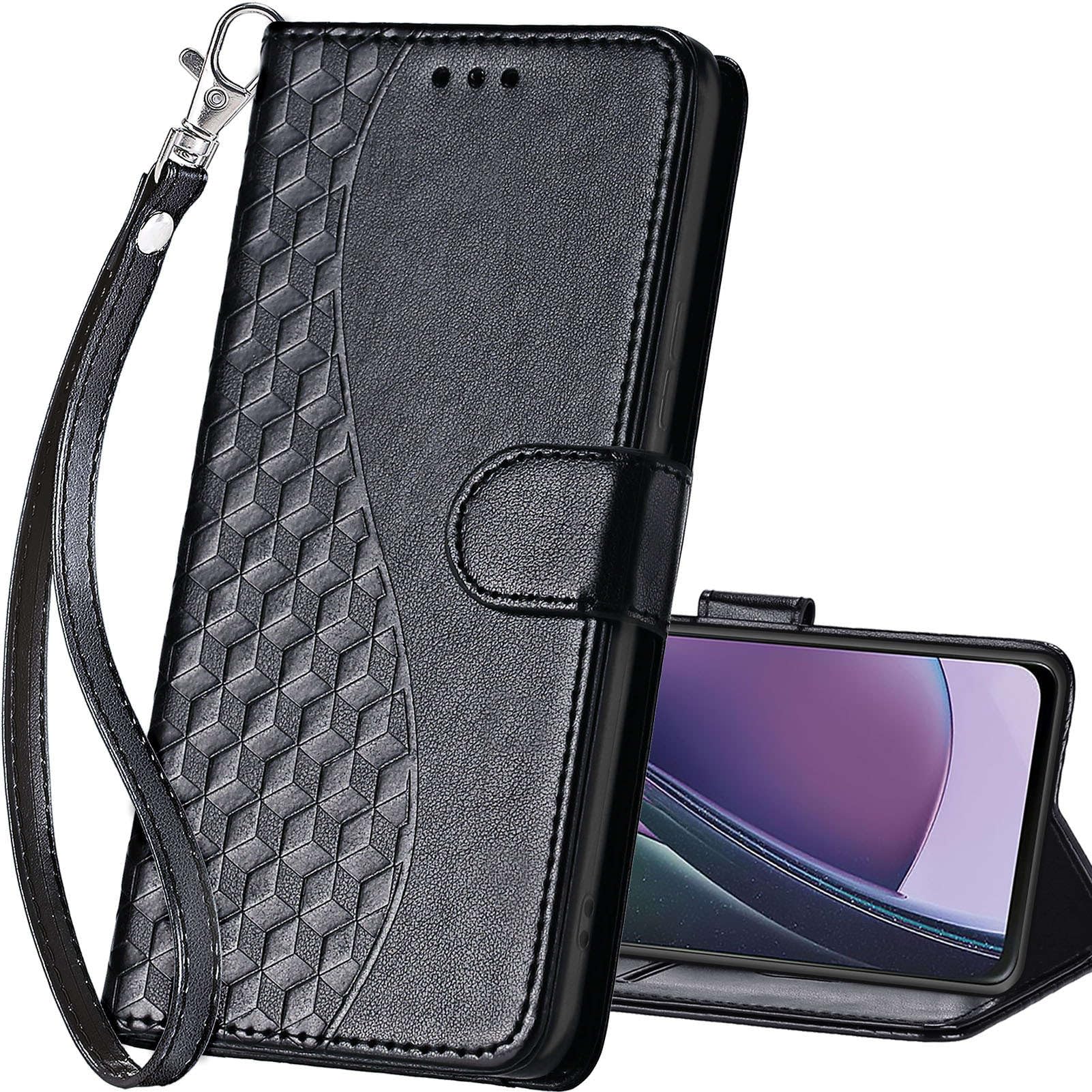 SASYMALY for Motorola Moto G Stylus 5G 2023 Wallet case, Flip Folio Cover with Stand Feature for Women Men, PU Leather Phone Case Fit for Motorola