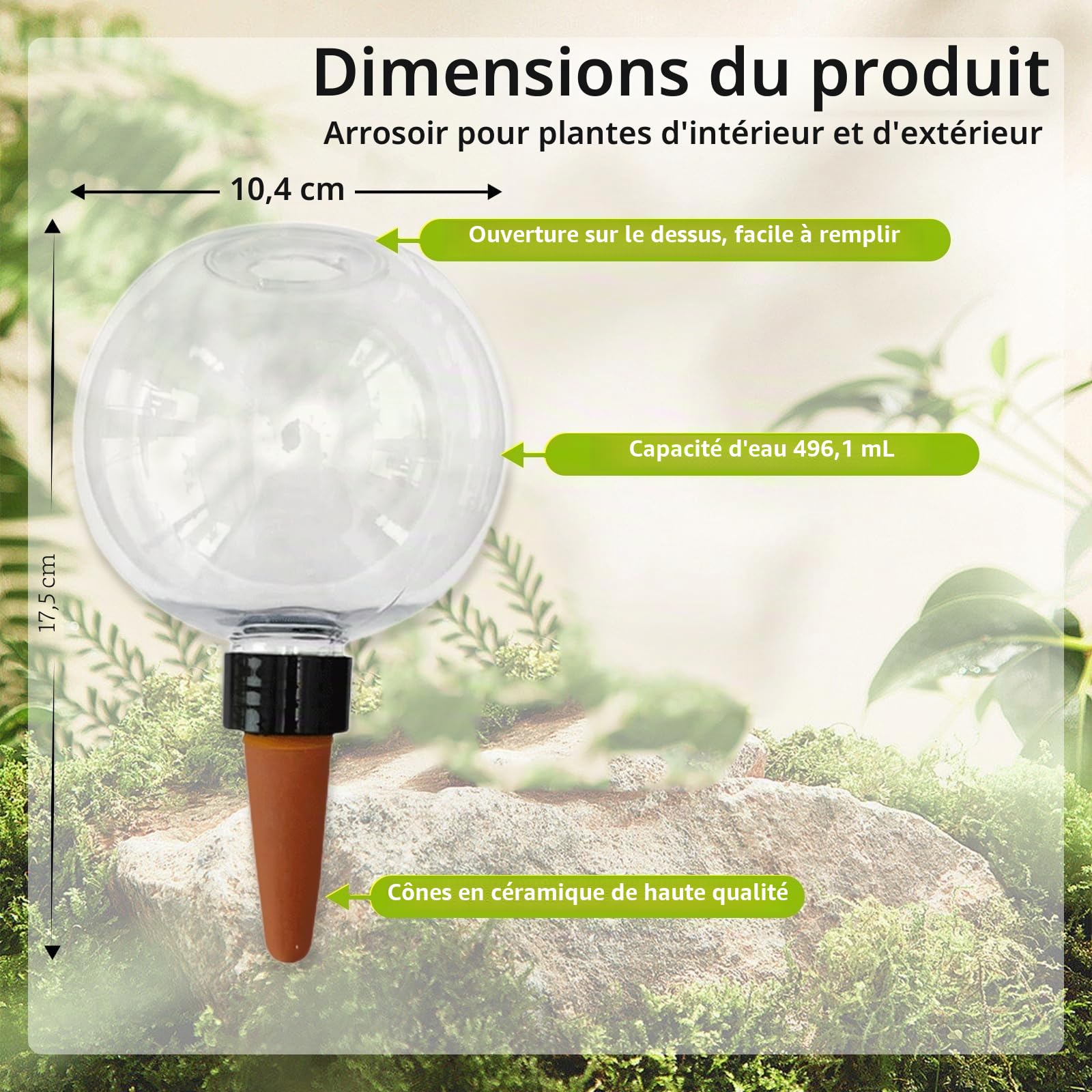 4 Pièces Boules d'arrosage, 500ml Boules d'arrosage automatiques pour plantes, Oignons d'arrosage transparents, Boules d'eau pour plantes pour l'arrosage des plantes de balcon et de jardin intérieur