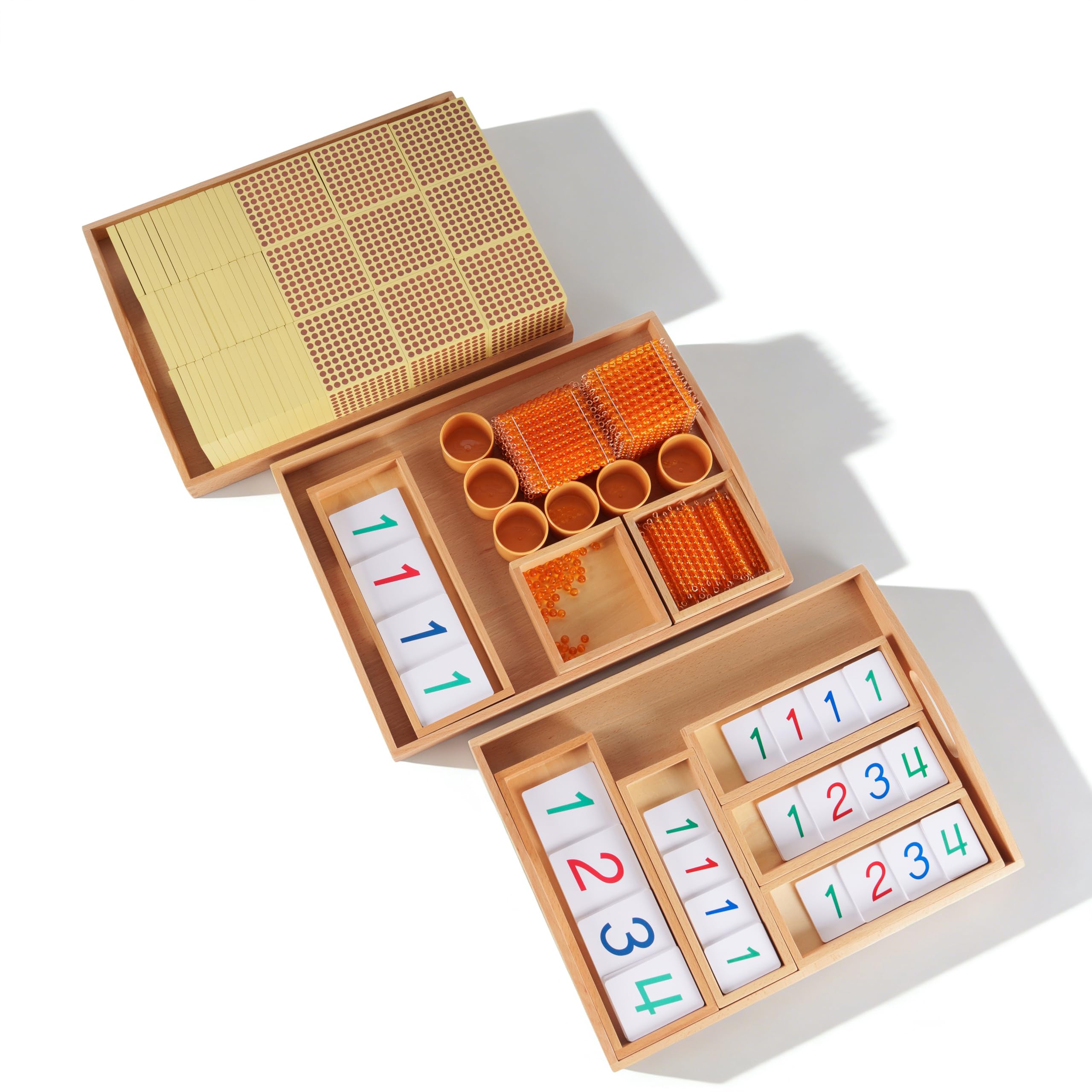 Montessori materiali matematici – Giocattolo educativo in legno per numeri e calcoli, scuola materna e elementare, scuola domestica e aule a partire dai 3 anni (set di gioco da banca