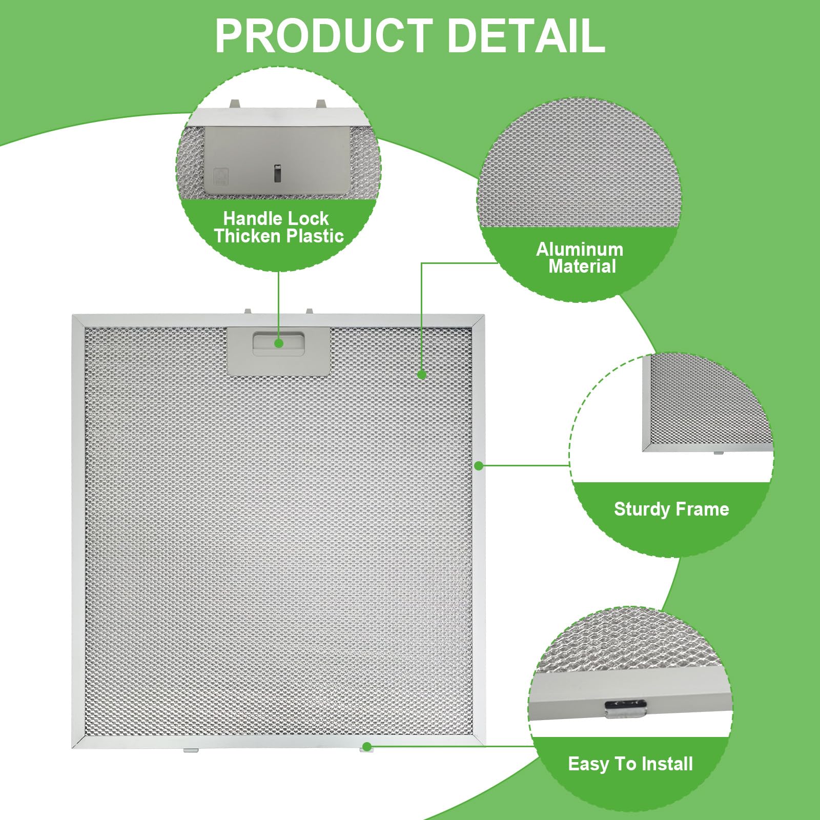 Cooker Hood Filter Replacement 320x260mm 2 Pcak,Aluminum Alloy Universal Extractor Fan Filters with 5 Layer Aluminum, Metal Grease Filter, Kitchen Extractor Hood Filters