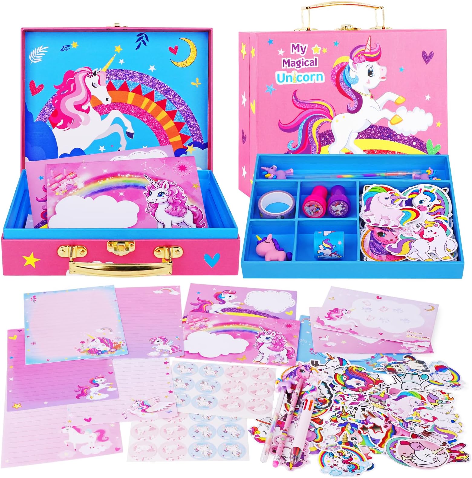 TCJJ 112 Pieces Unicorn Stationery Set For Girls, Stationery Set For Kids 5-12 Years, Letter Writing Sets For Kids