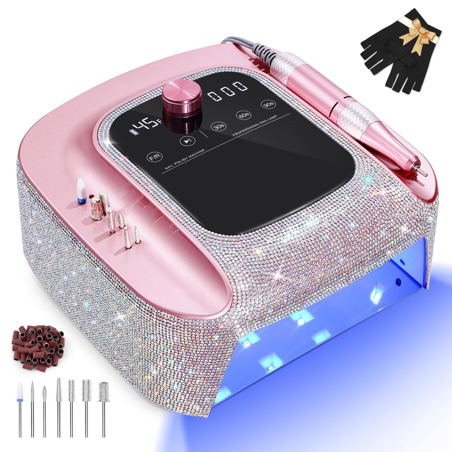 2-in-1 Rechargeable Cordless UV LED Nail Lamp & Electric Nail Drill Kit